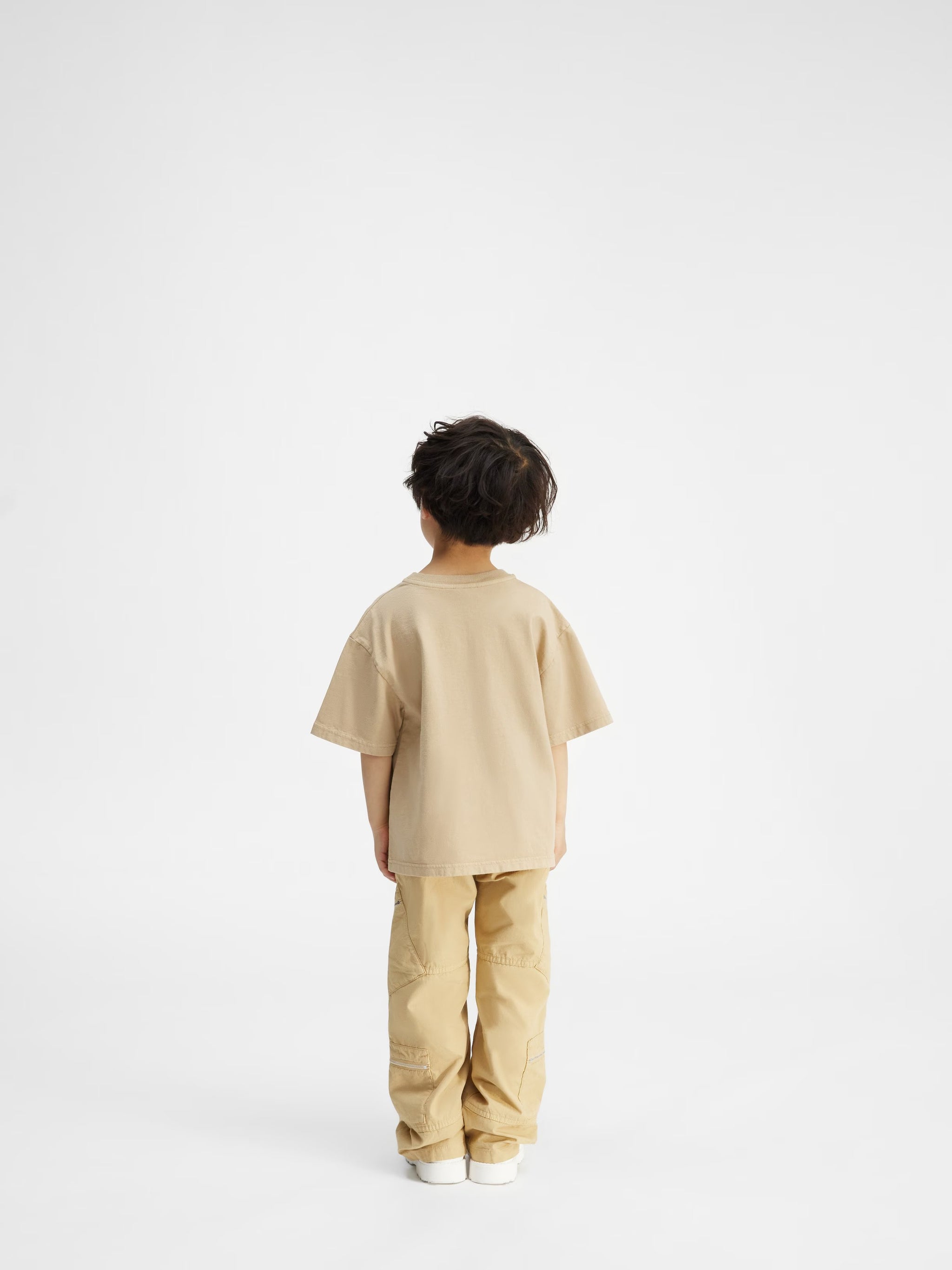 Jacquemus Kids Bolso Pocket Short Sleeve T-Shirt (Dark Beige)