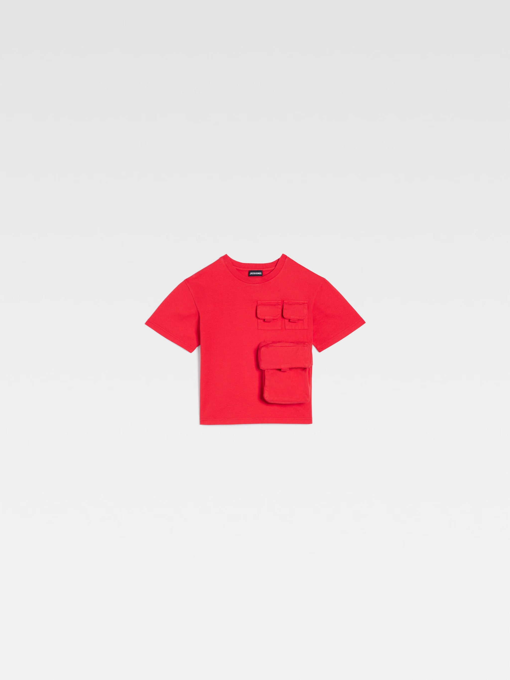 Jacquemus Kids Bolso Pocket Short Sleeve T-Shirt (Red)