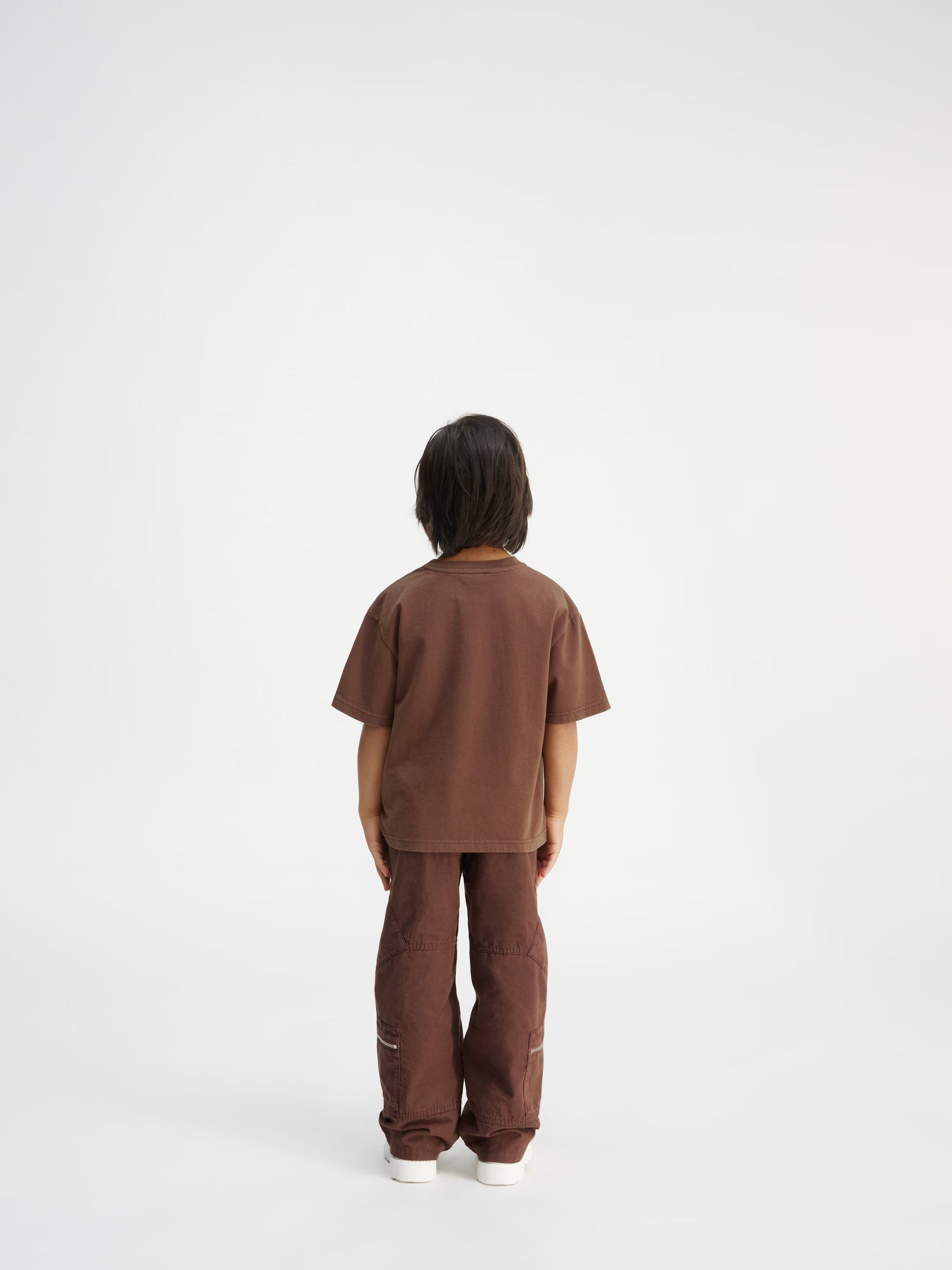 Jacquemus Kids Bolso Pocket Short Sleeve T-Shirt (Dark Brown)