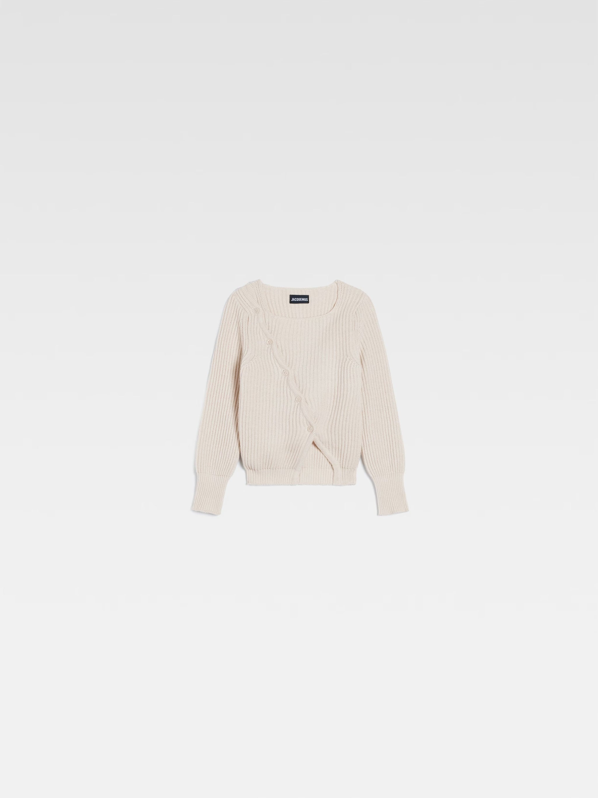 Jacquemus Kids Asymmetric Knit Sweater (Off White)