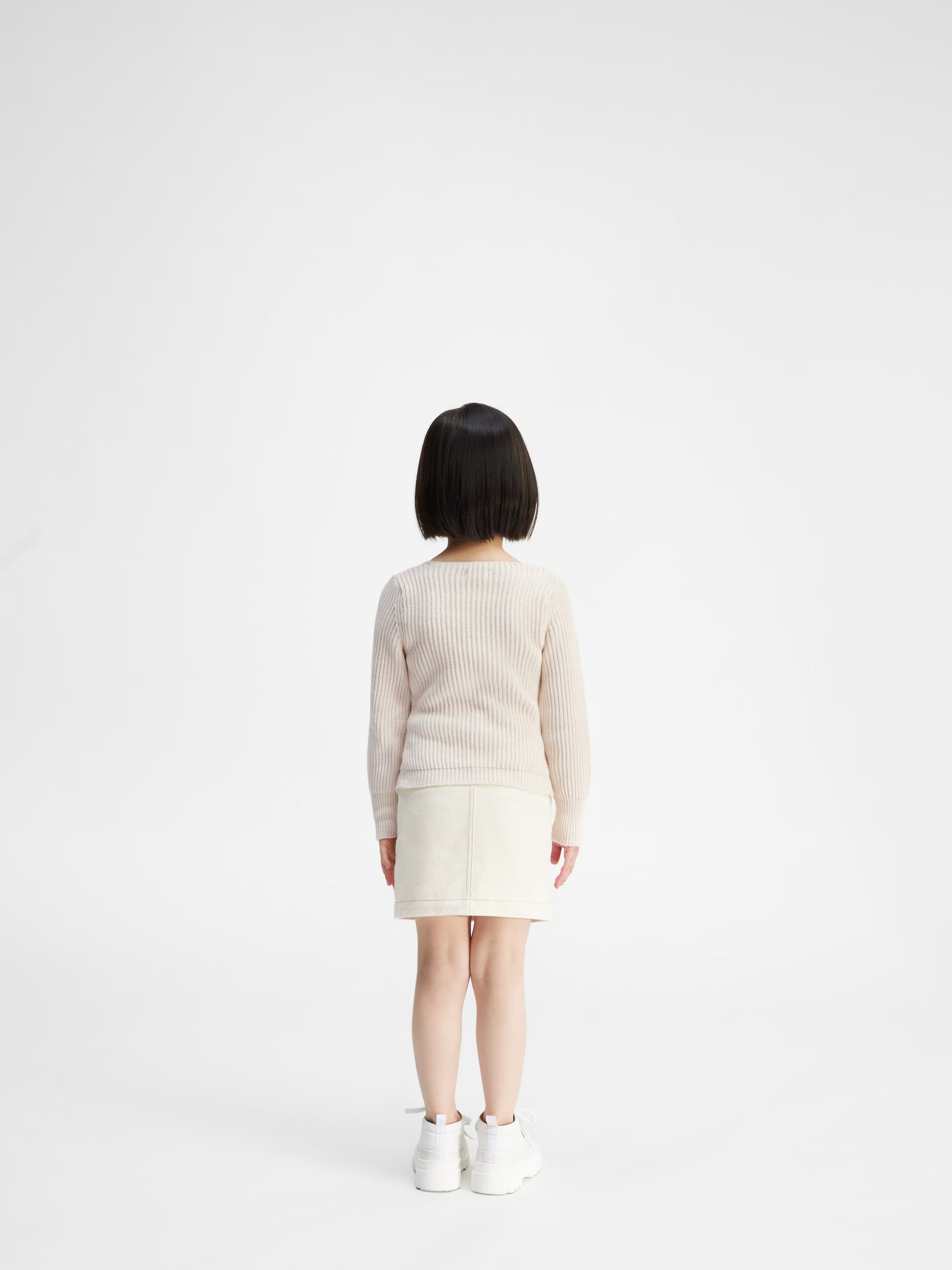 Jacquemus Kids Asymmetric Knit Sweater (Off White)