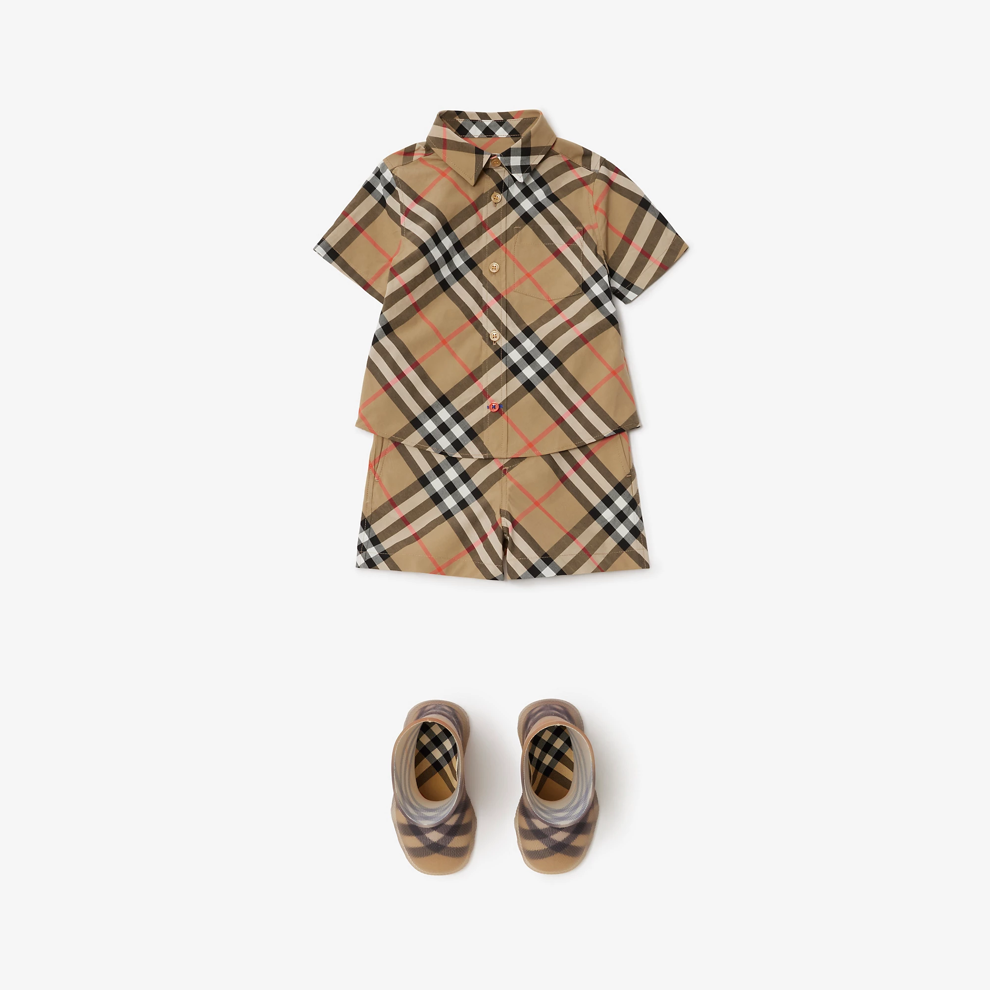 Burberry Baby Check Cotton Shirt (Sand)