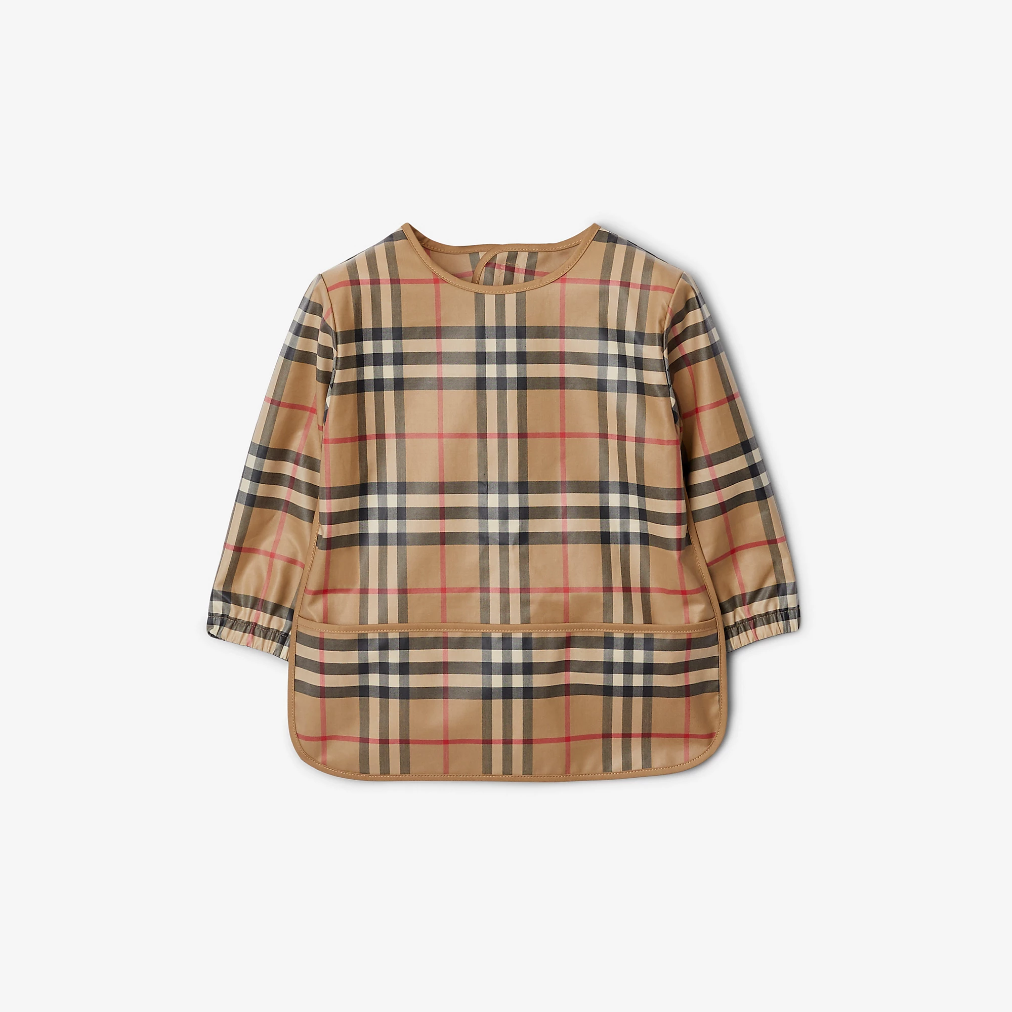 Burberry Baby Cotton Check Bib (Beige)