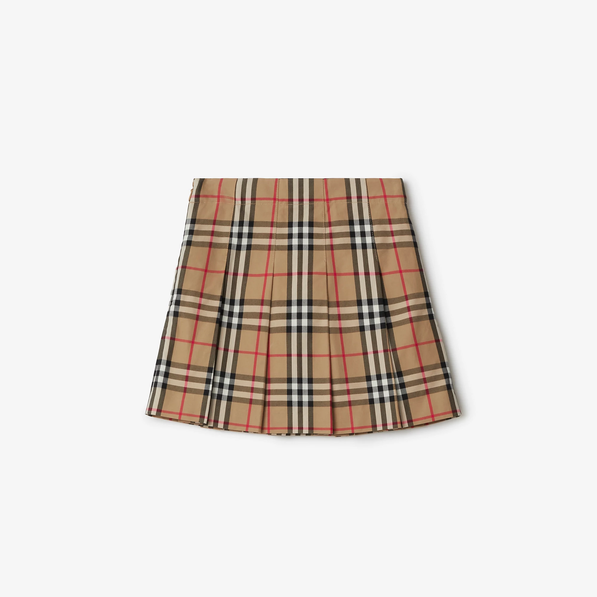 Burberry 24SS Check Cotton Pleated Skirt (Beige)