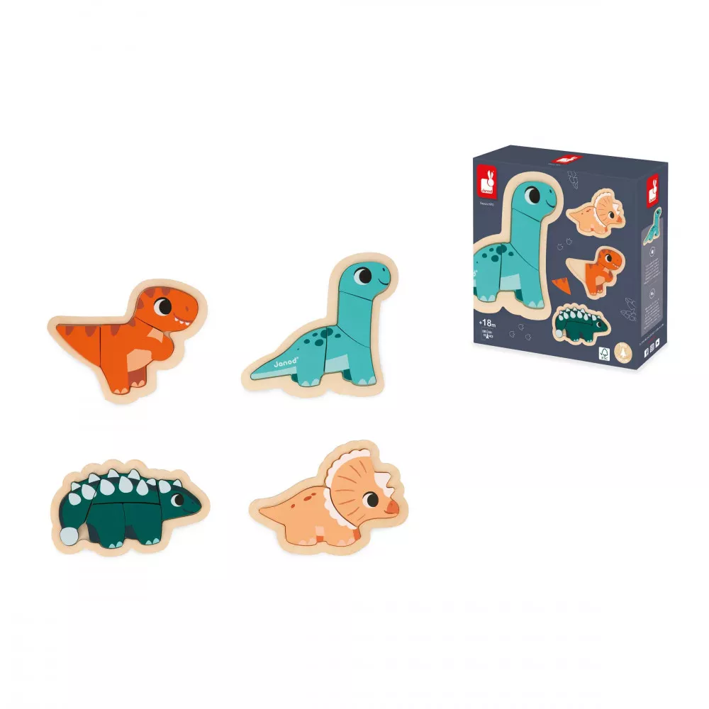 Janod Dinosaur 4-piece Puzzle