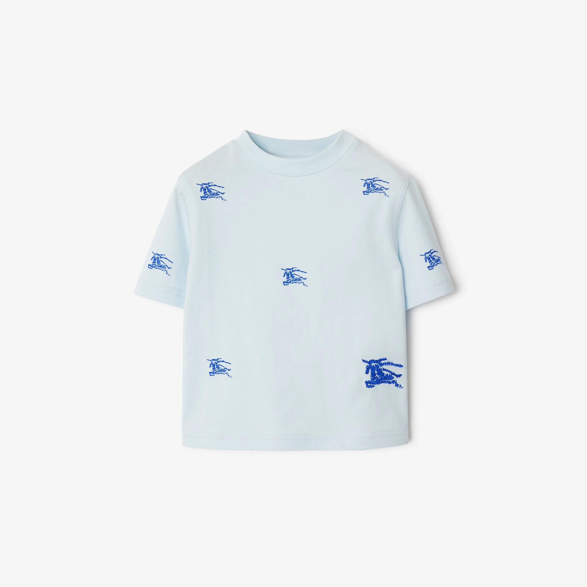 Burberry Baby EKD Cotton Short Sleeve T-Shirt (Sky Blue)