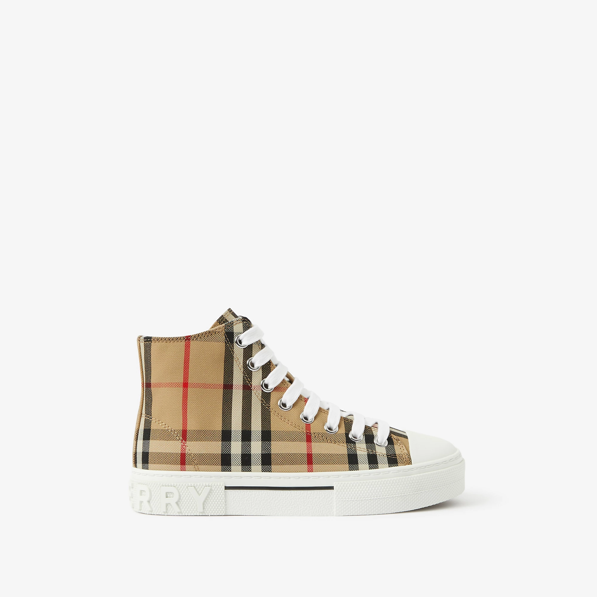 Burberry 24SS Check Cotton High Top Sneakers (Beige)