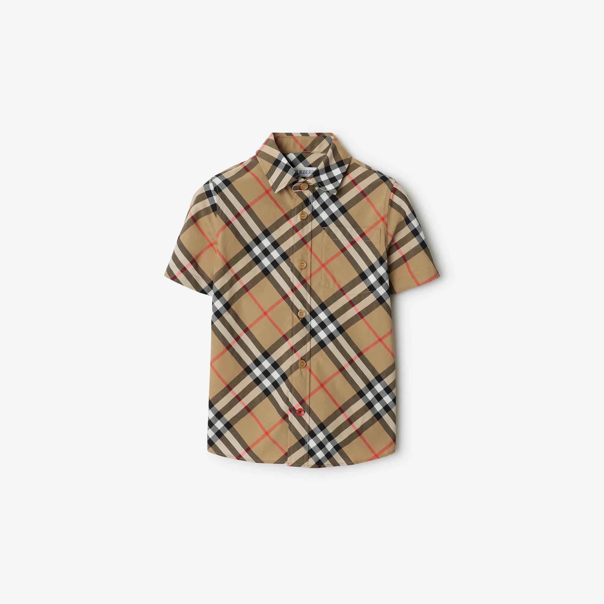 Burberry Kids Check Cotton Shirt (Sand)