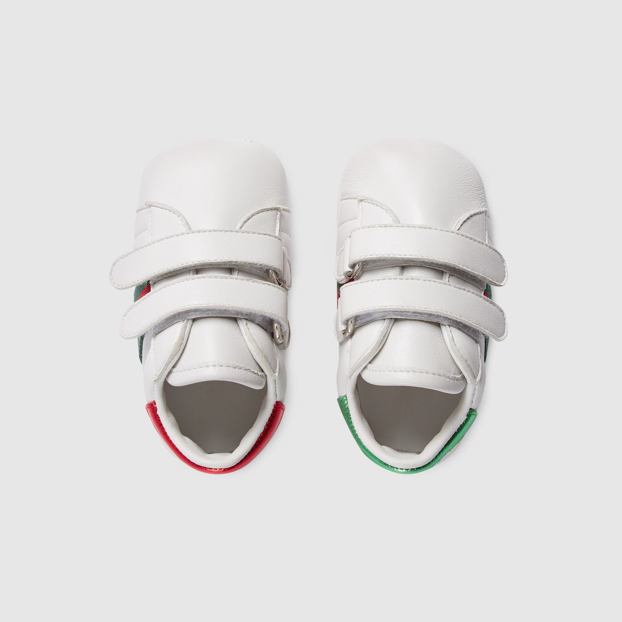 Gucci Baby Ace Leather Trainer Shoes (White)