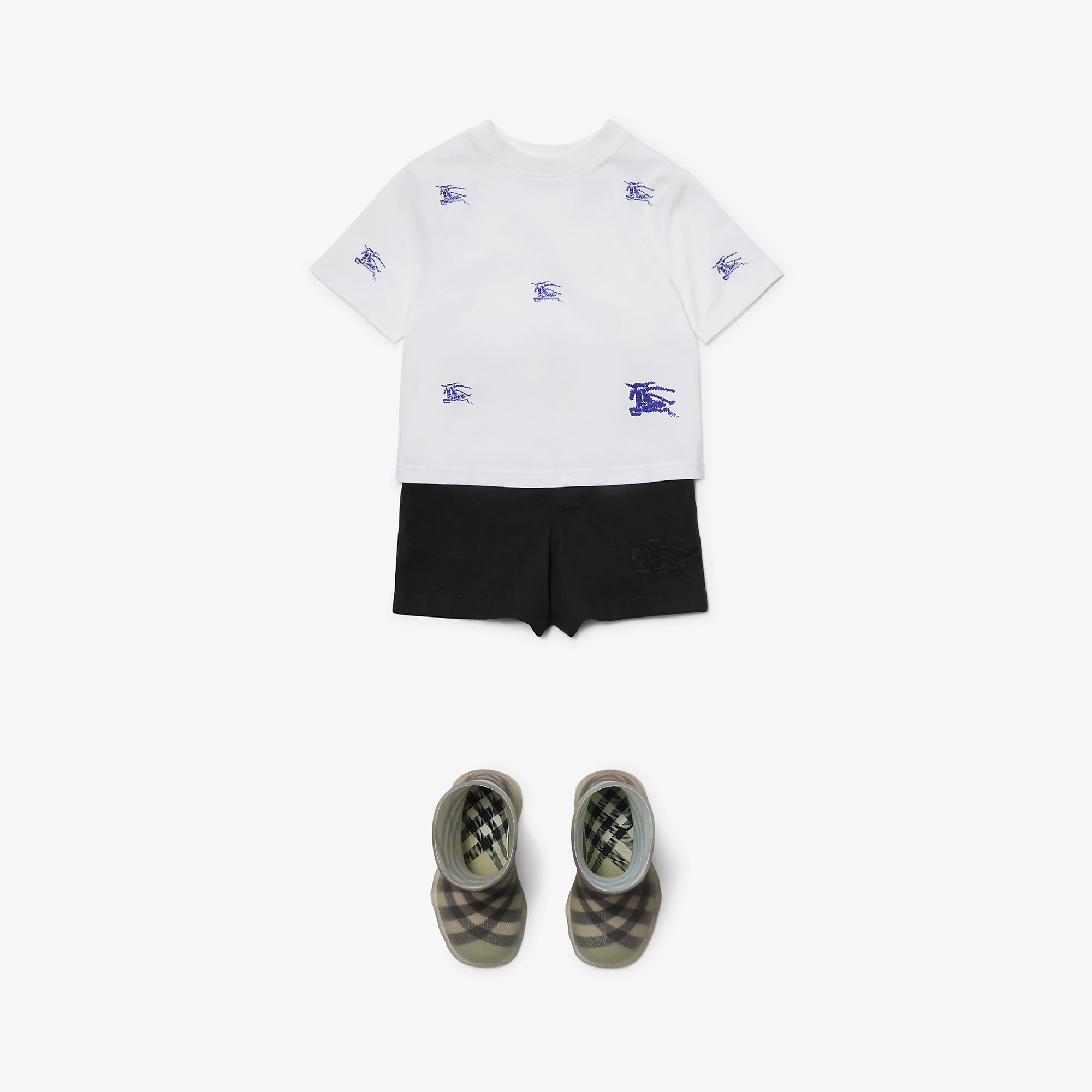 Burberry Baby EKD Cotton Short Sleeve T-Shirt (White)