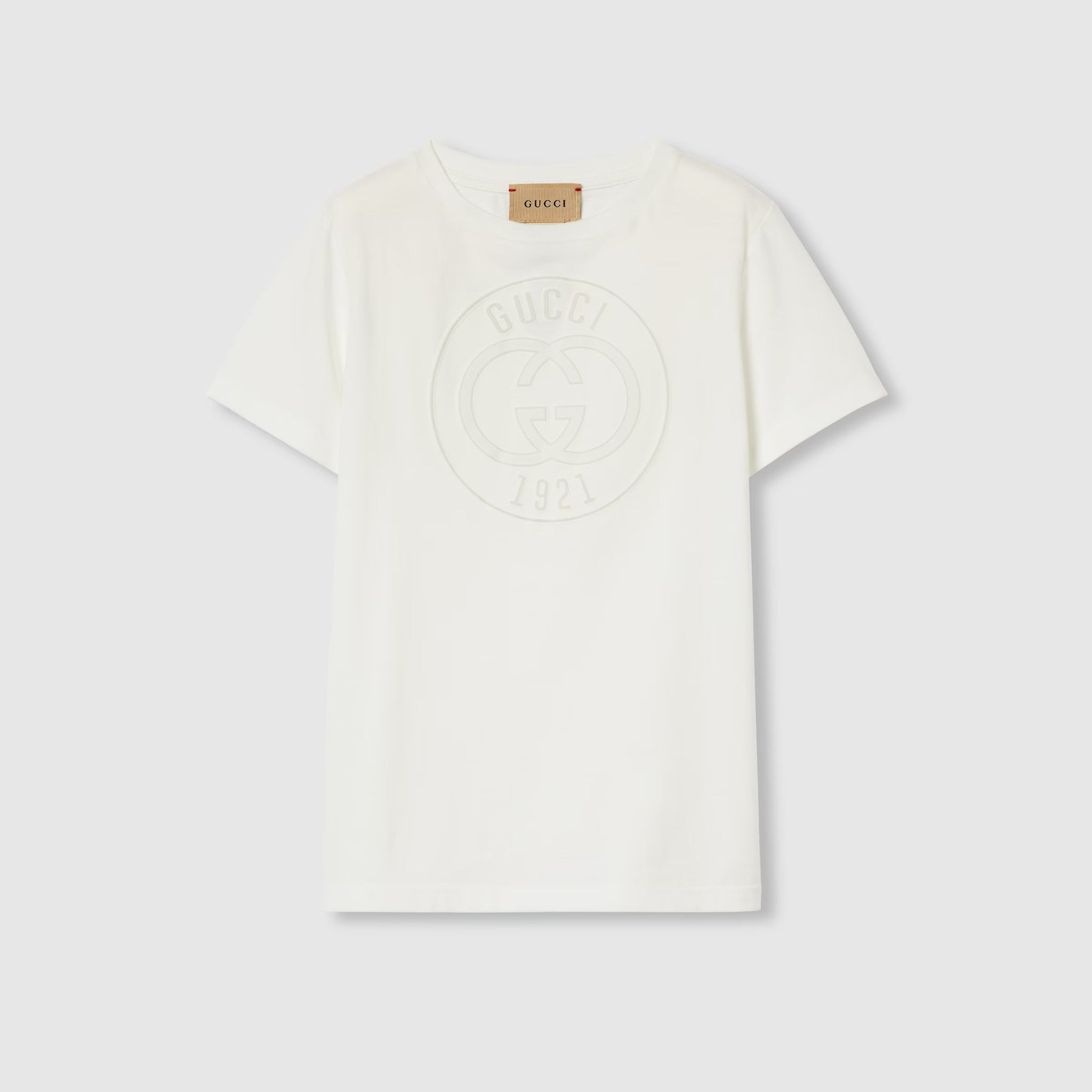 Gucci Kids Printed Cotton Short Sleeve T-Shirt (White)