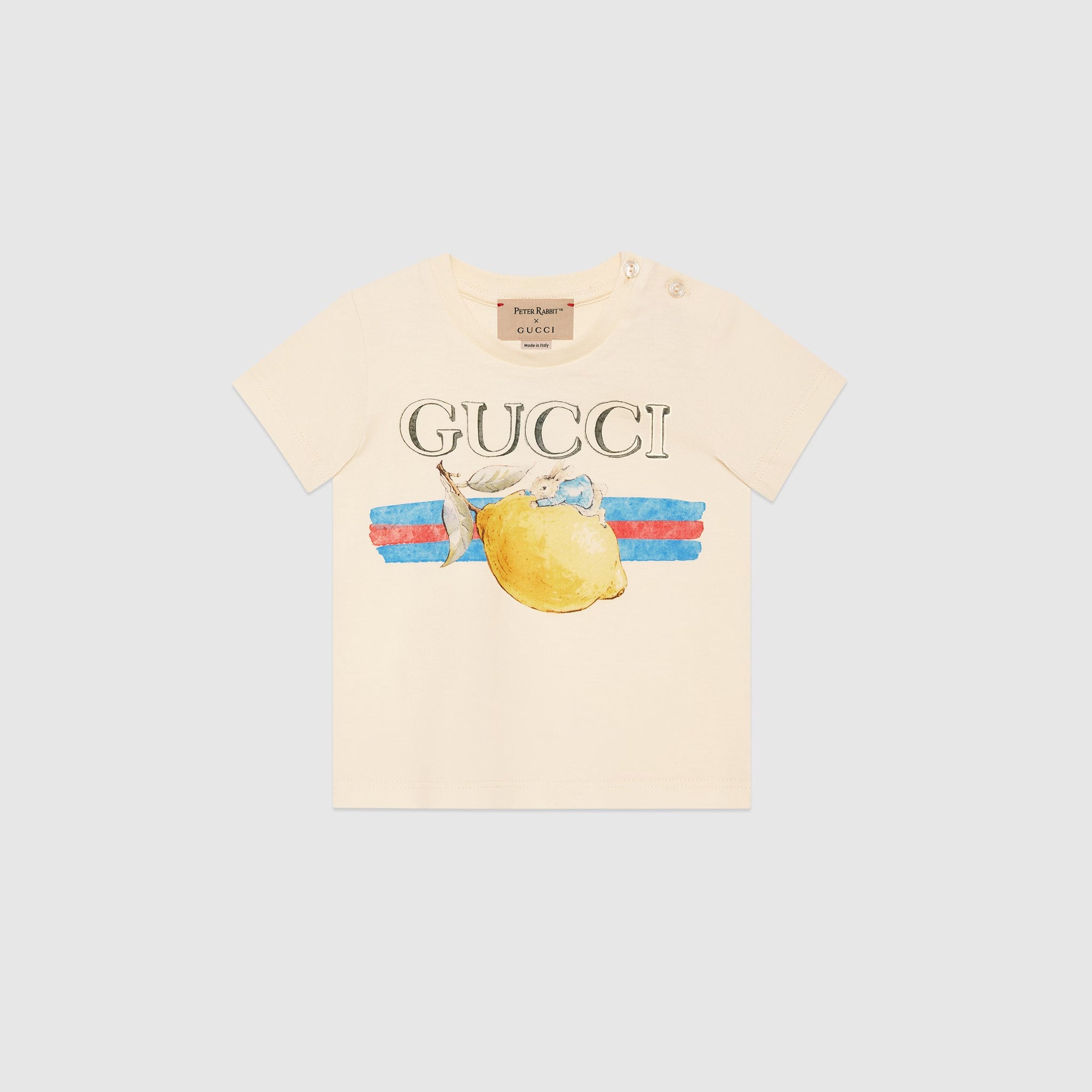 Gucci Baby Peter Rabbit Cotton Short Sleeve T-Shirt (Off White)