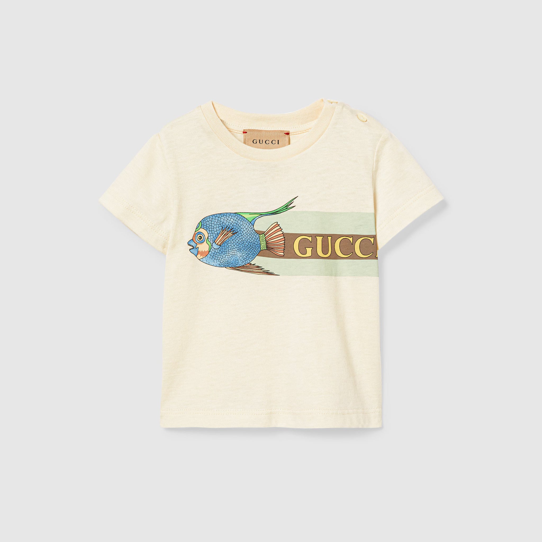 Gucci Baby Print Cotton Short Sleeve T-Shirt (White)