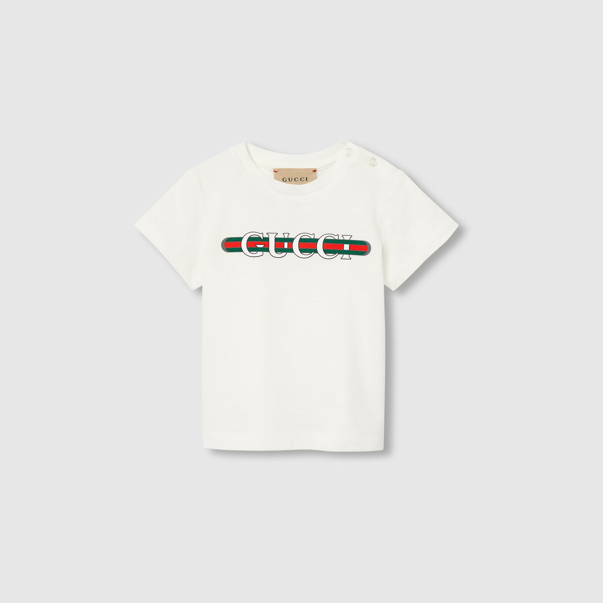 Gucci Baby Logo Print Short Sleeve T-Shirt (White)