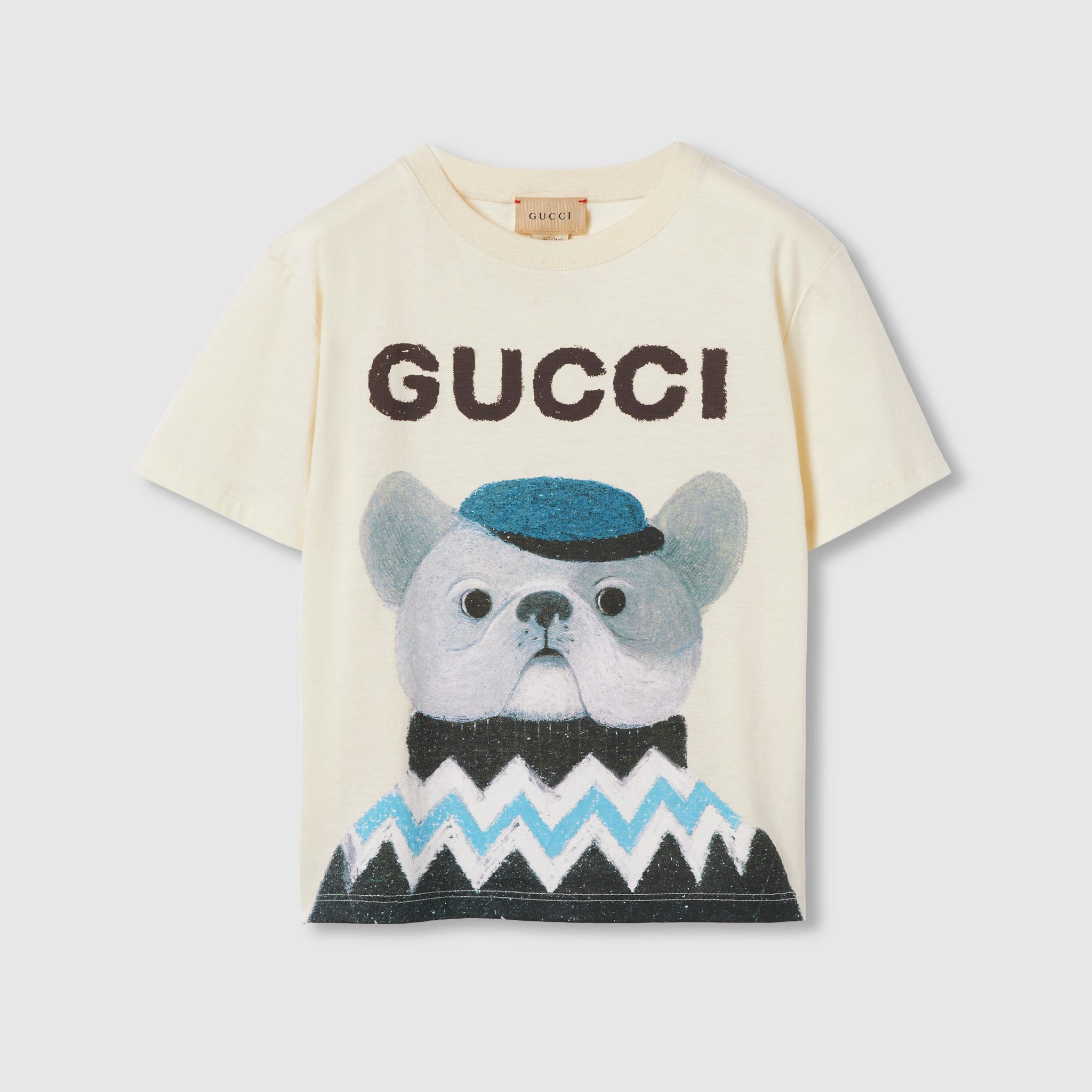 Gucci Kids Illustrated Print Short Sleeve T-Shirt (White)