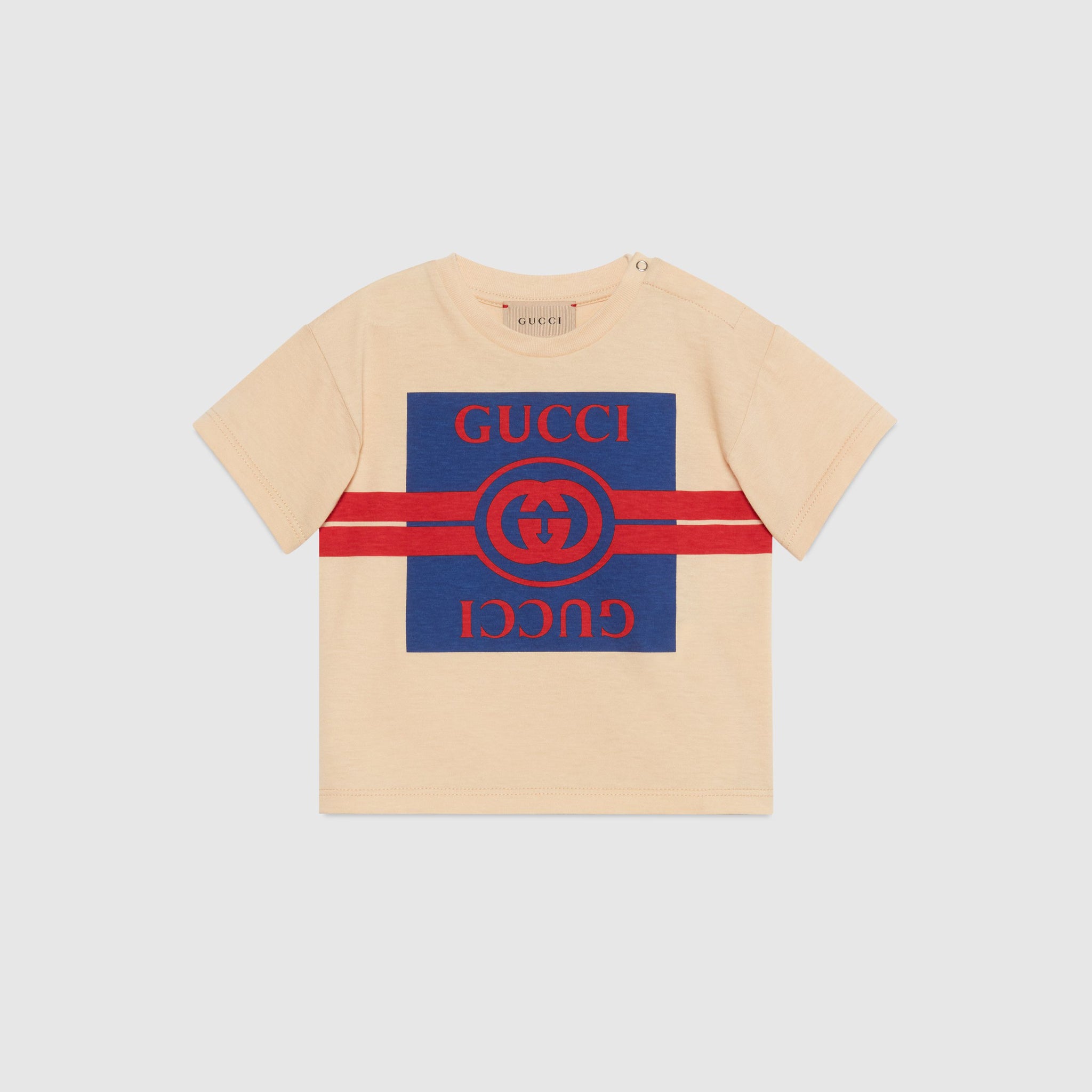 Gucci Baby Logo Print Cotton Jersey Short Sleeve T-Shirt (2 Colors)