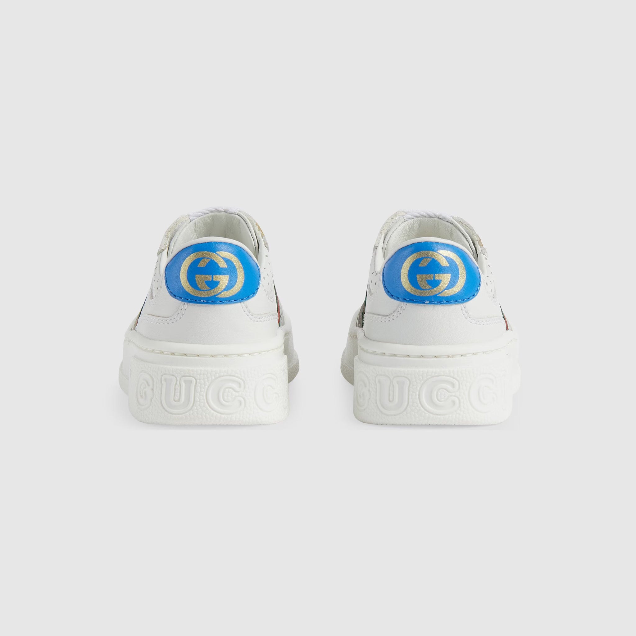 Gucci Toddler WEB Leather Trainer Shoes (2 Colors)