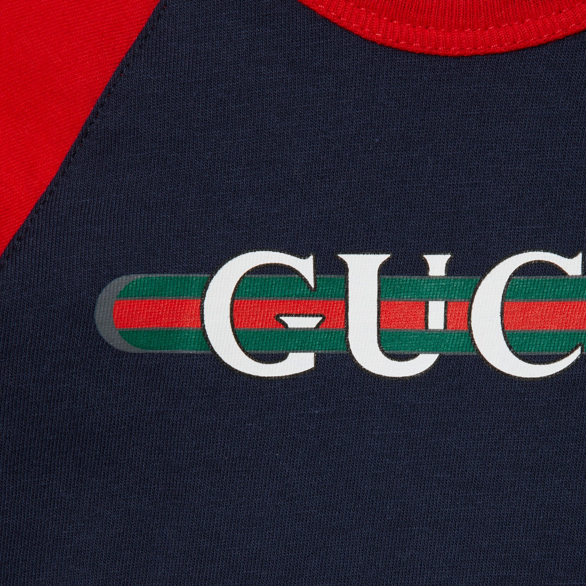 Gucci Baby Logo Cotton Long Sleeve T-Shirt (Dark Blue)