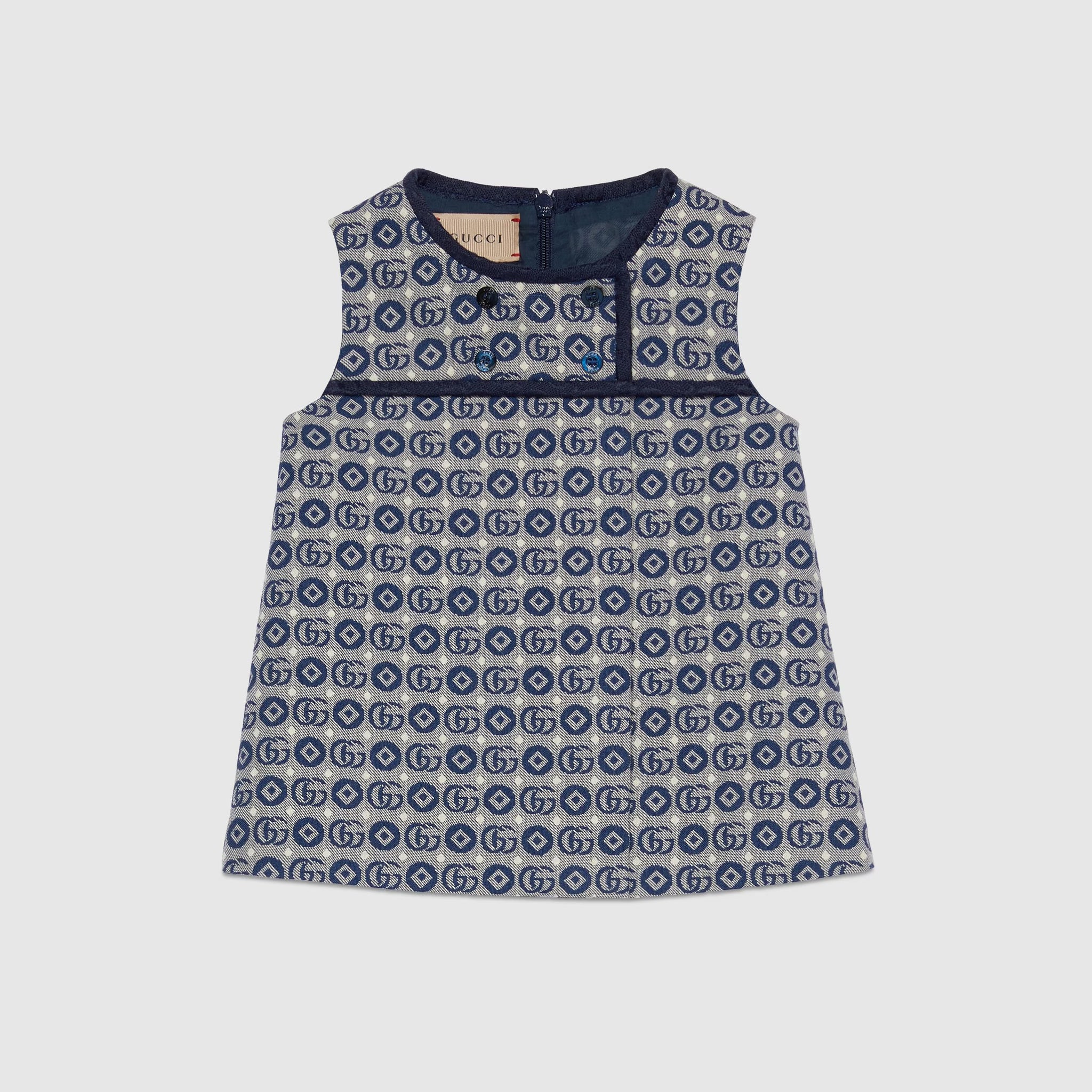 Gucci Baby GG Cotton Fabric Dress (Blue)