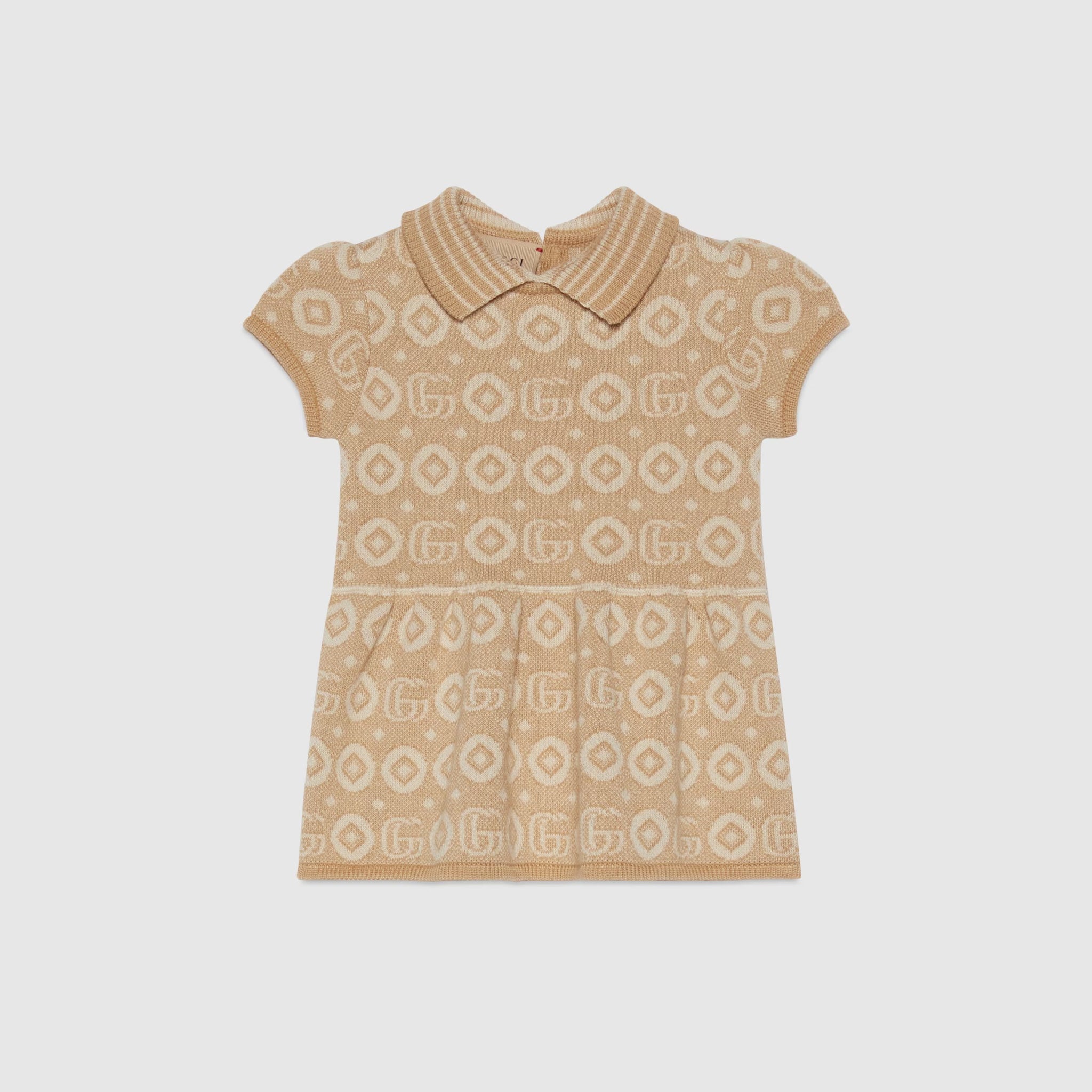 Gucci Baby Double G Cotton Dress (Beige)