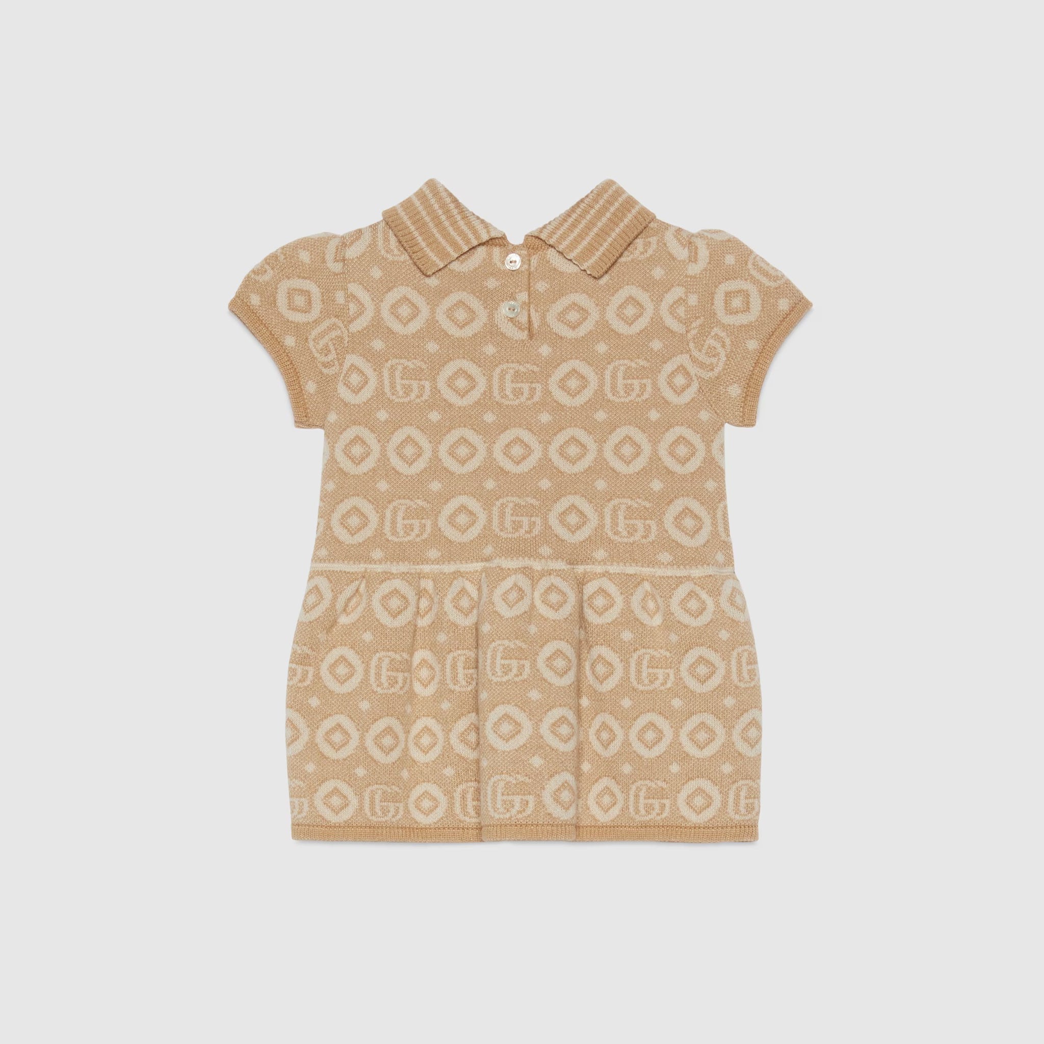 Gucci Baby Double G Cotton Dress (Beige)