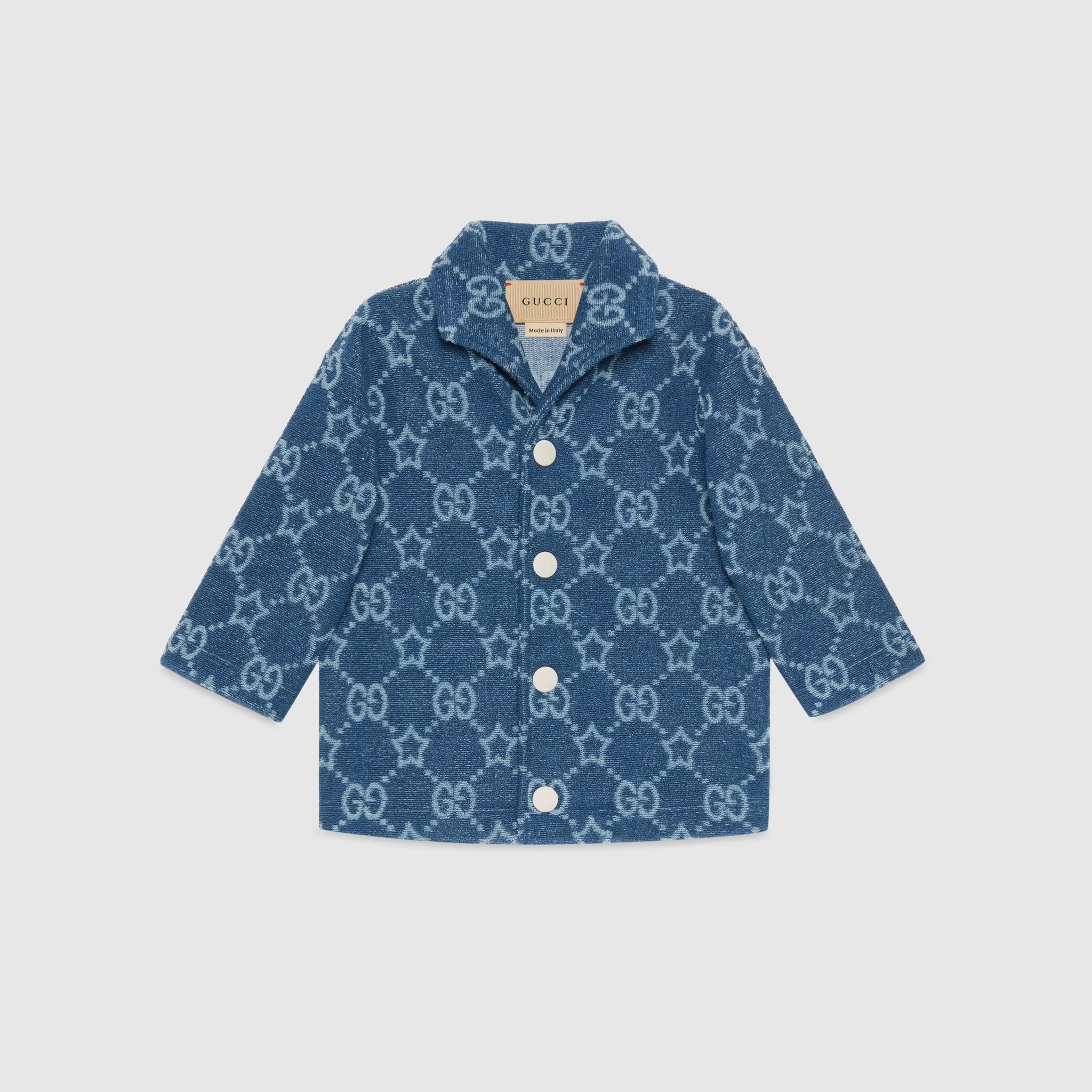 Gucci Baby Boy Stars Cotton Polo Shirt (Blue)