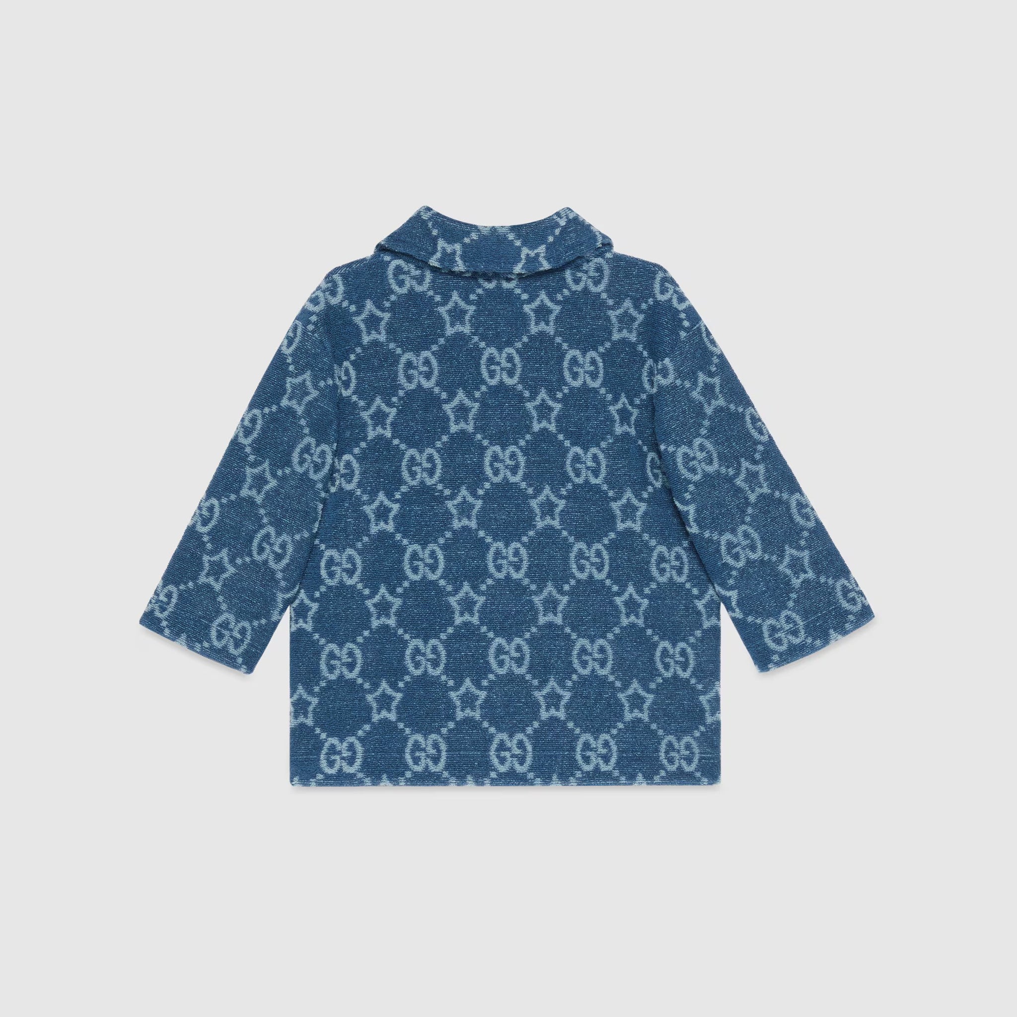 Gucci Baby Boy Stars Cotton Polo Shirt (Blue)