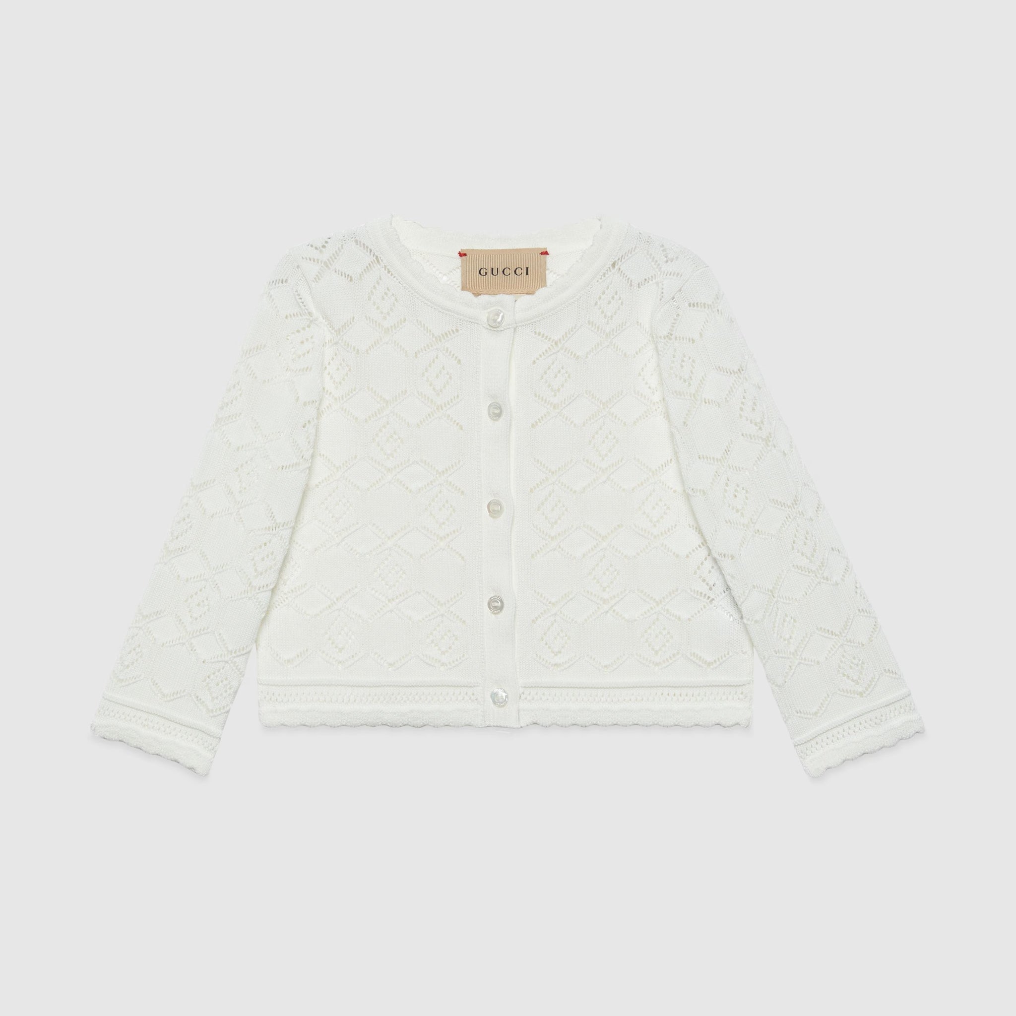 Gucci Baby Cotton Lace Cardigan (White)