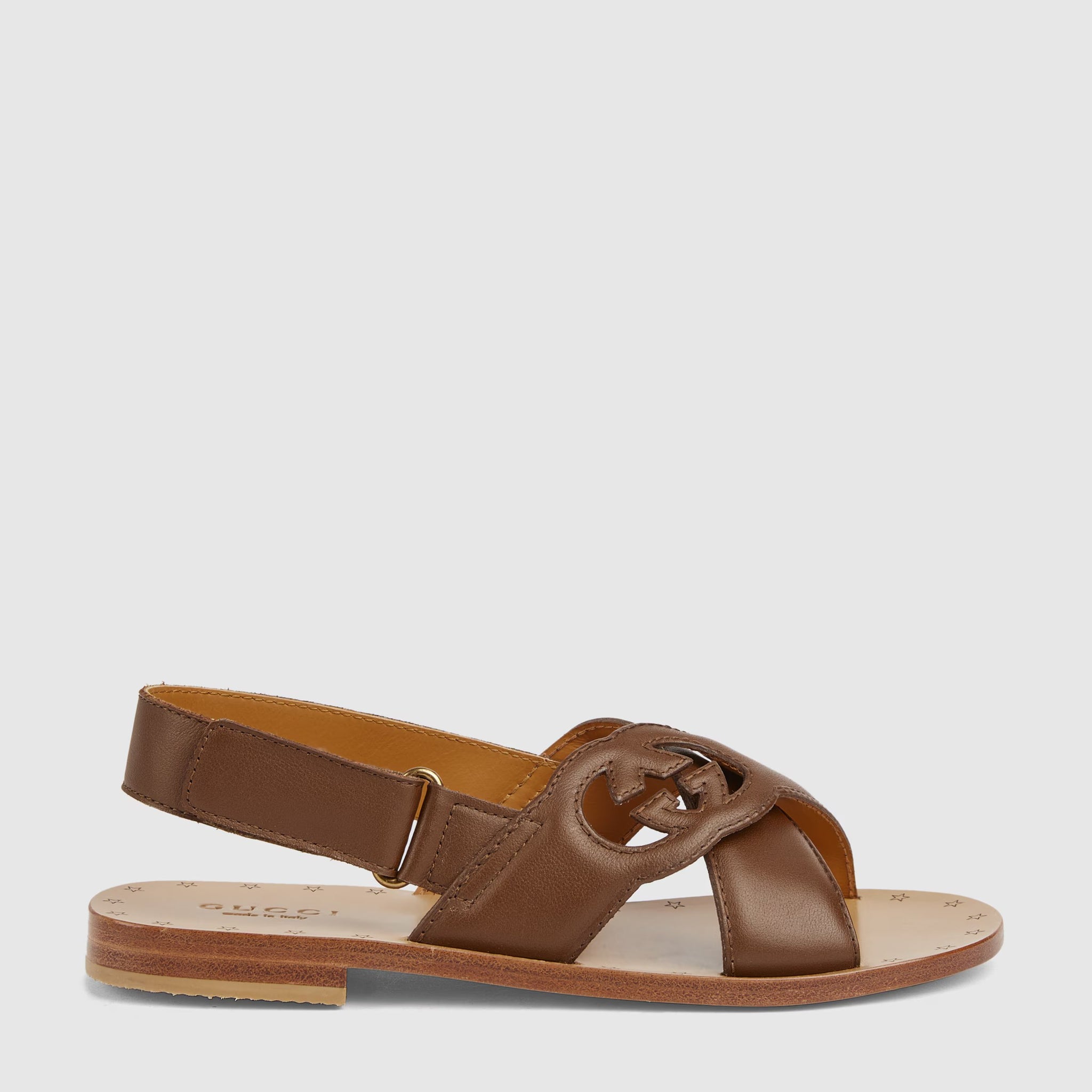 Gucci Kids Interlocking G Sandals (Brown)