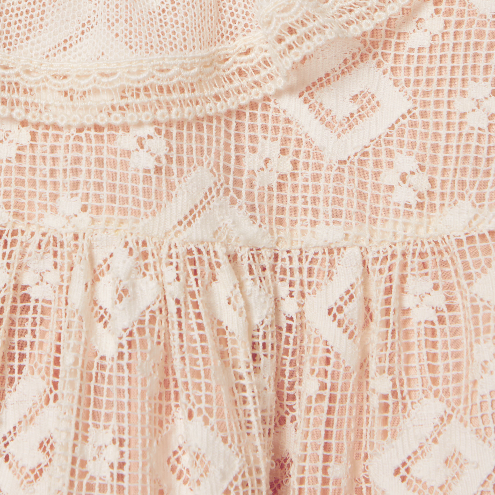 Gucci Baby Square G Lace Dress (Peach)