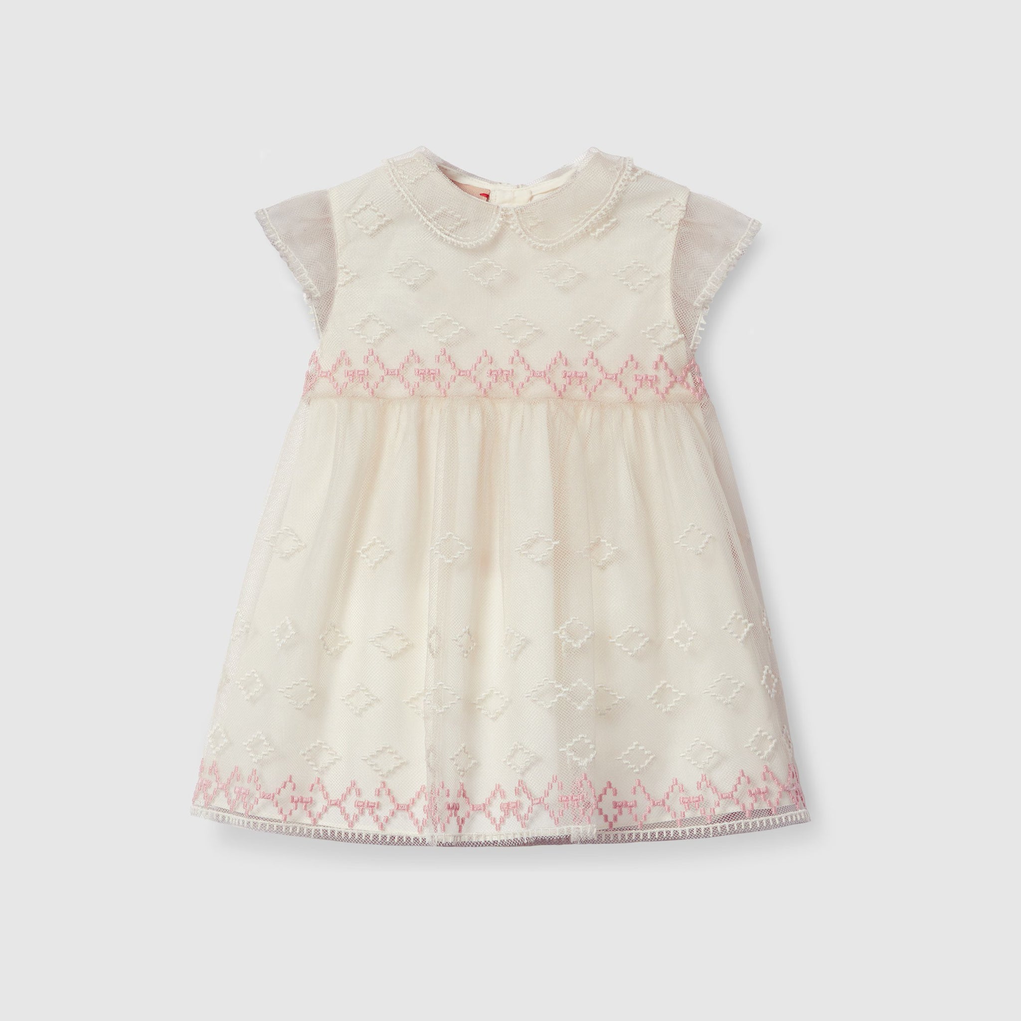 Gucci Baby Tulle Embroidered Dress (Ivory)