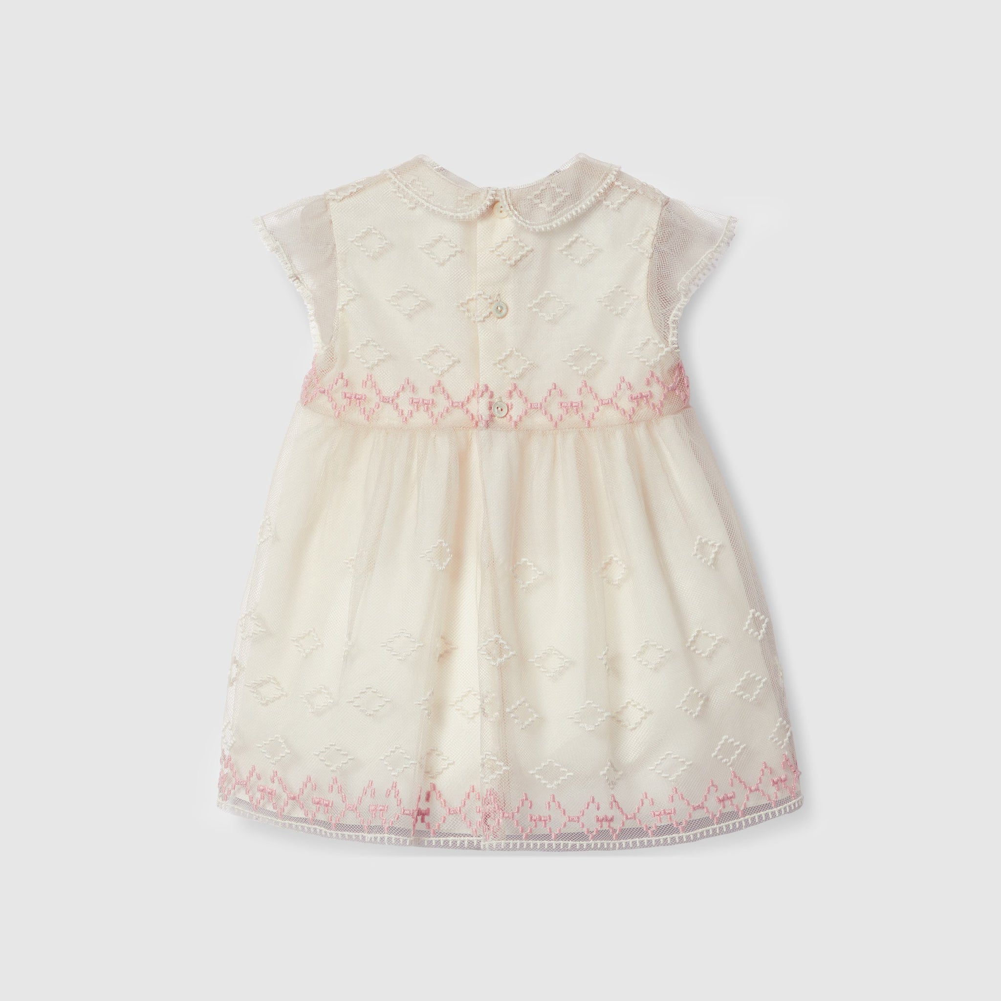 Gucci Baby Tulle Embroidered Dress (Ivory)