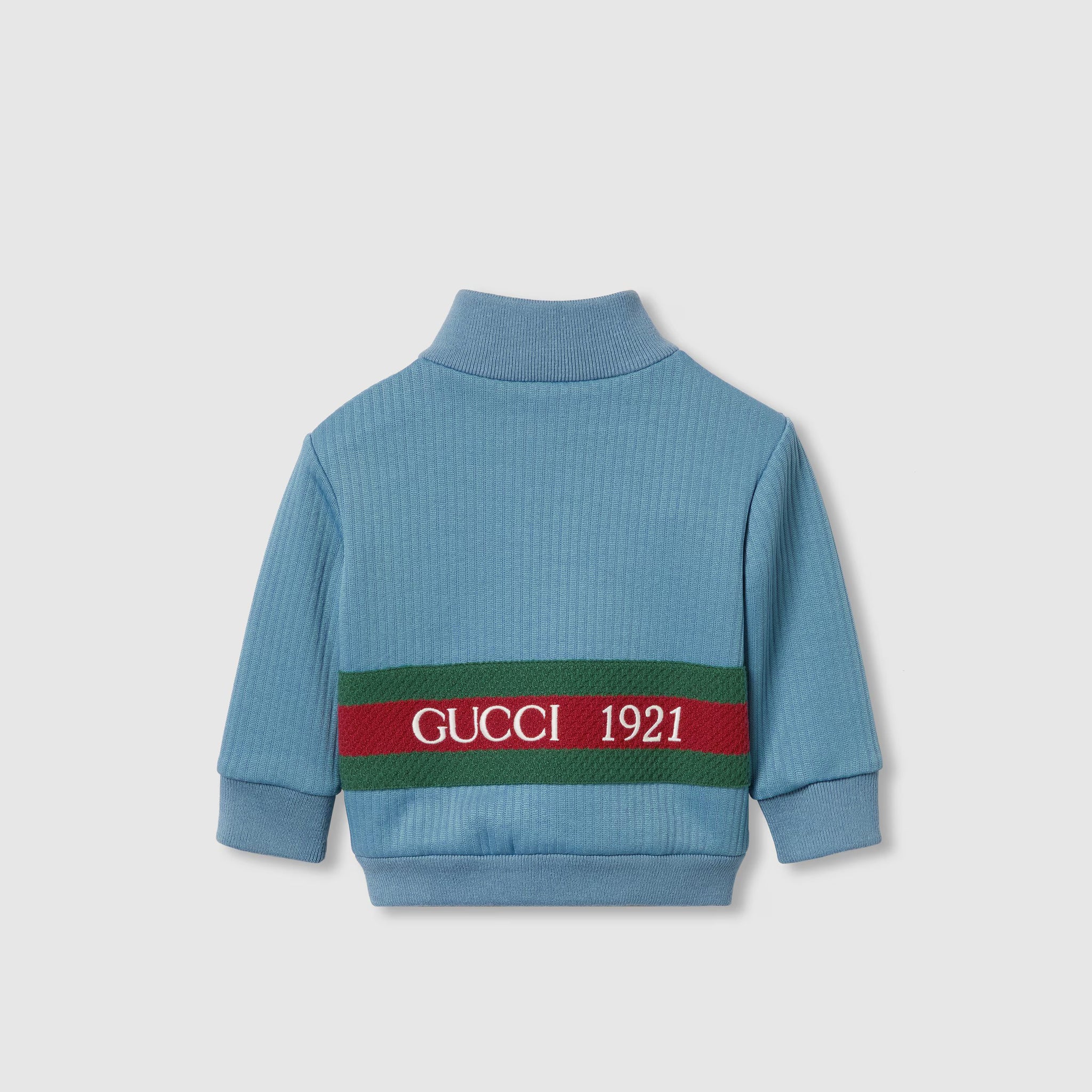 Gucci Baby Web Stripe Jersey Jacket (Blue)