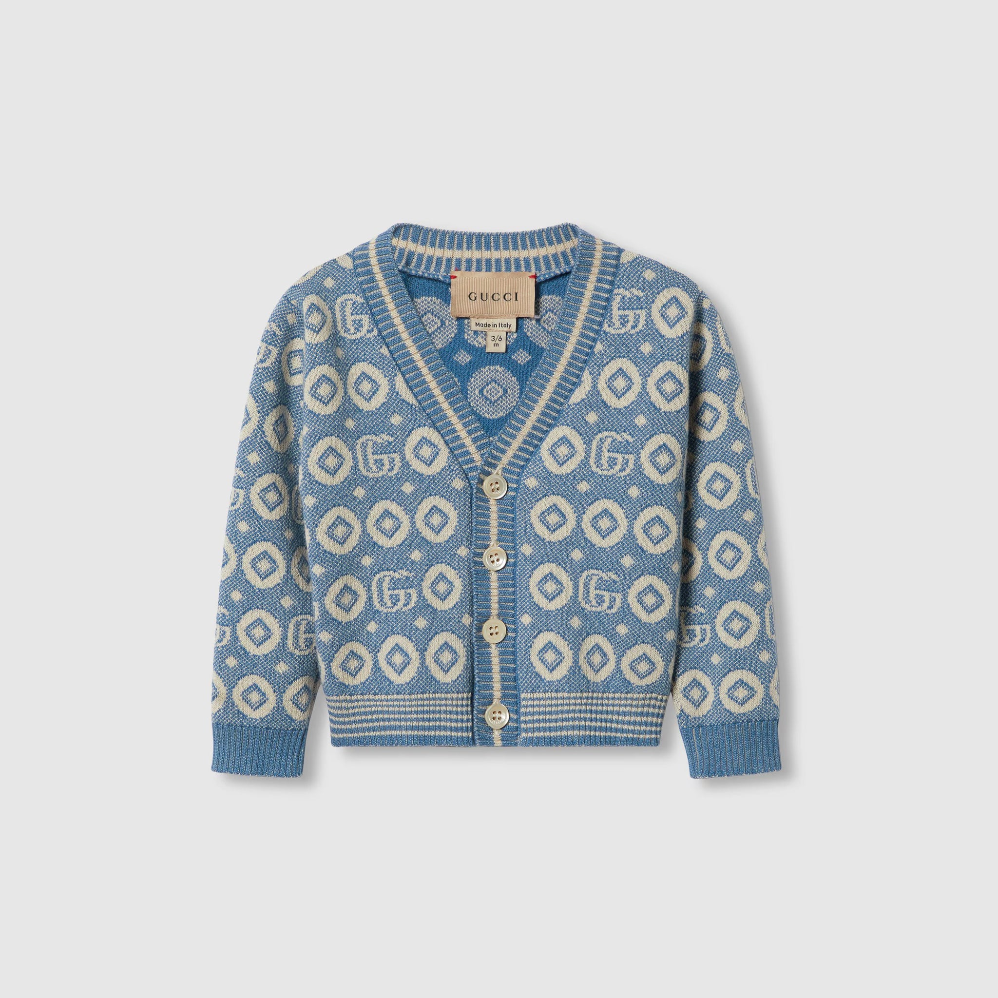 Gucci Double G Pattern Baby Cotton Cardigan (2 Colors)