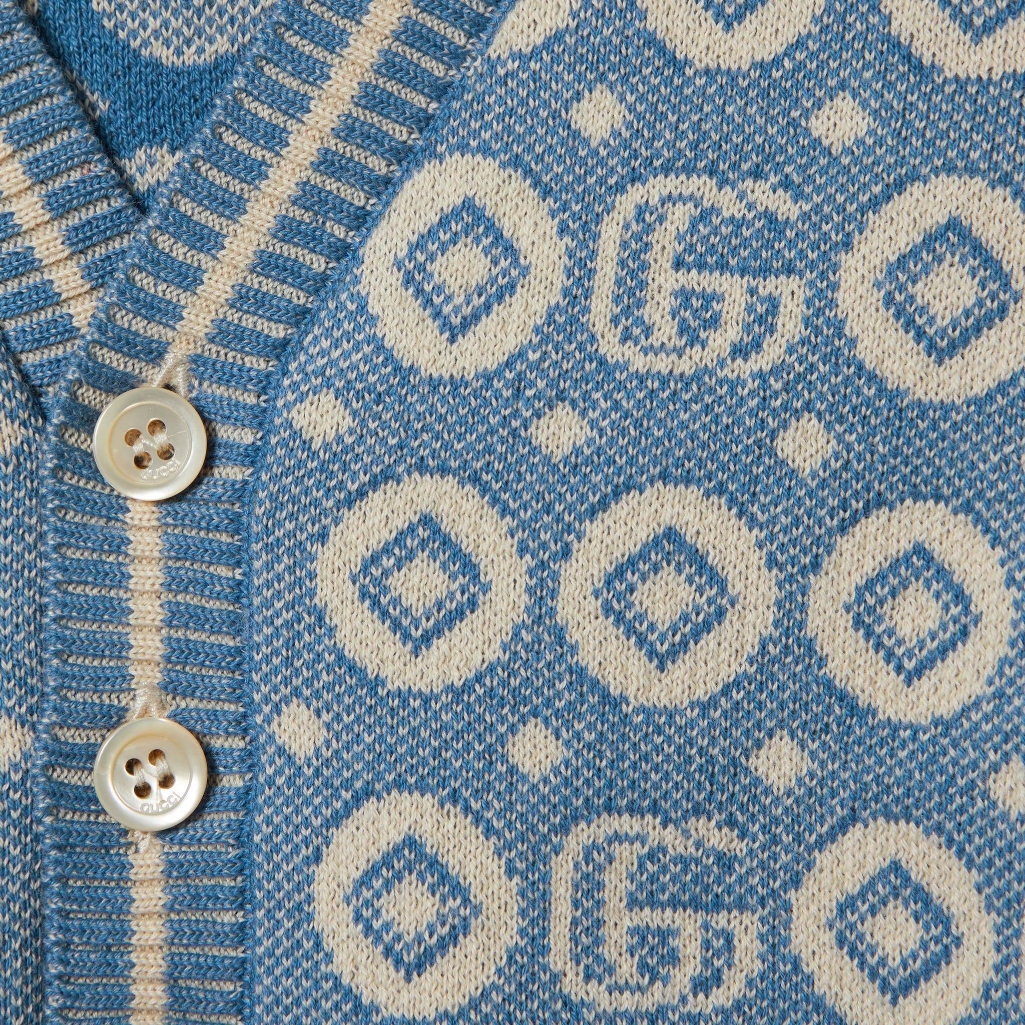 Gucci Double G Pattern Baby Cotton Cardigan (2 Colors)