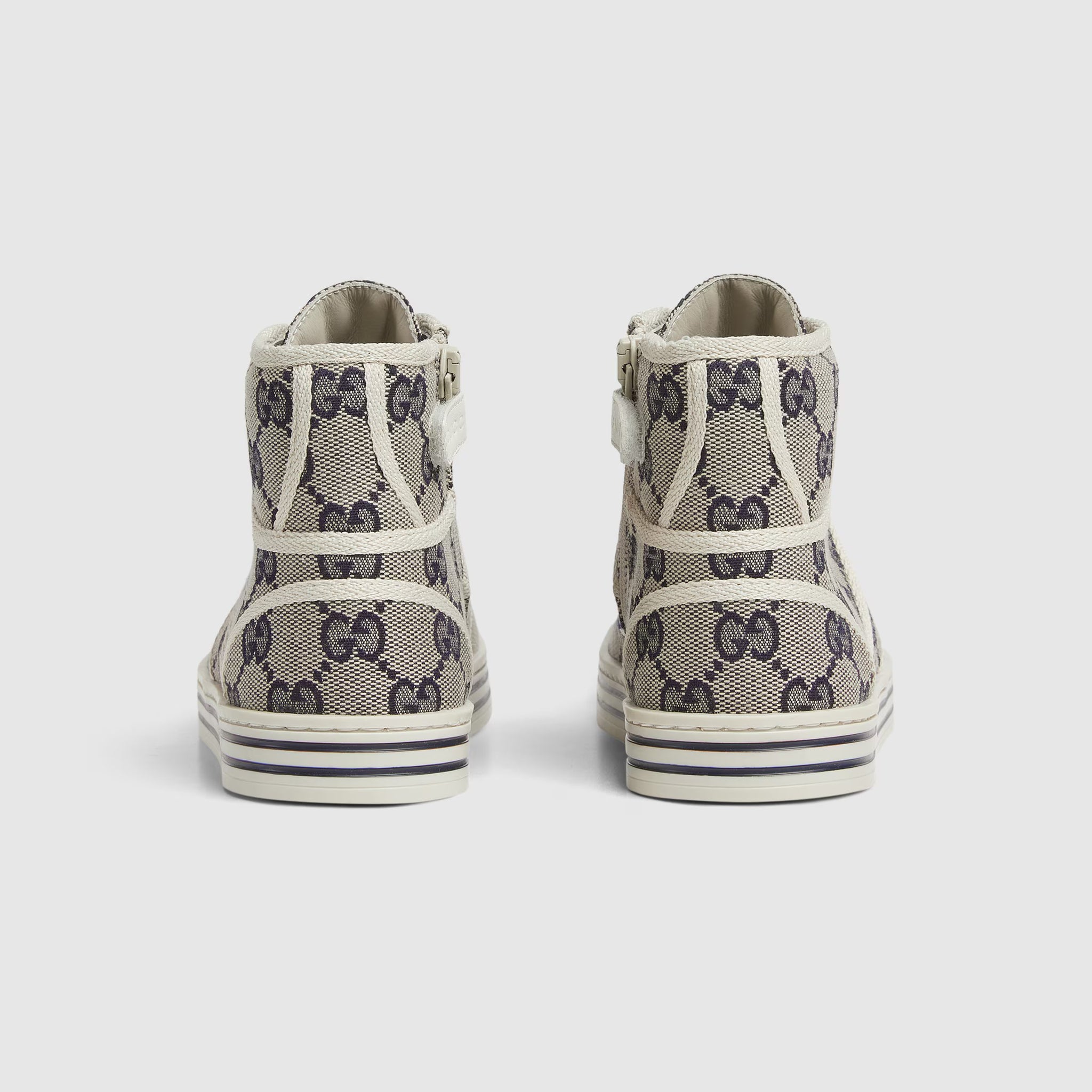 Gucci Kids GG Supreme High-Top Sneakers (Beige)