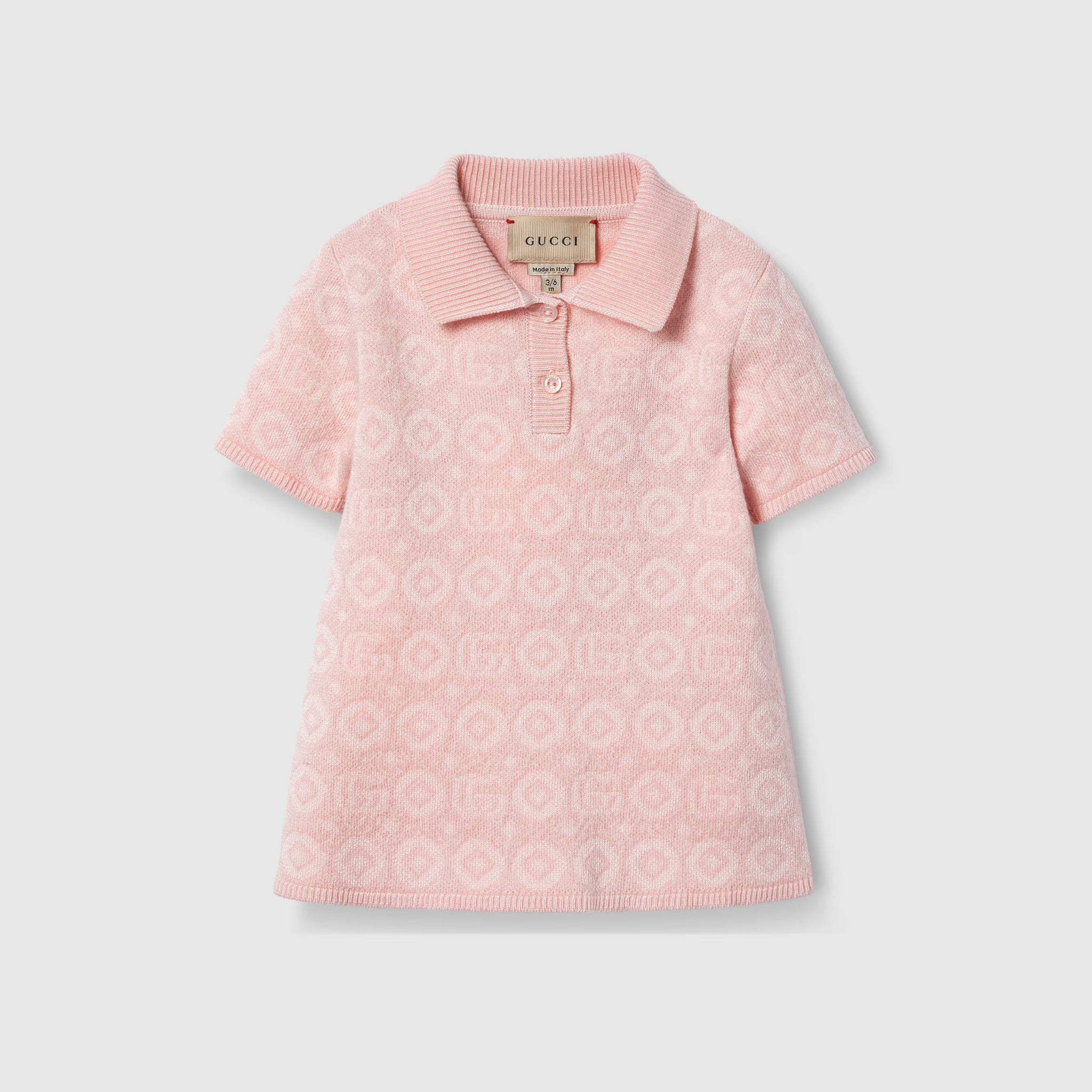 Gucci Baby Double G Wool Viscose Dress (Pink)