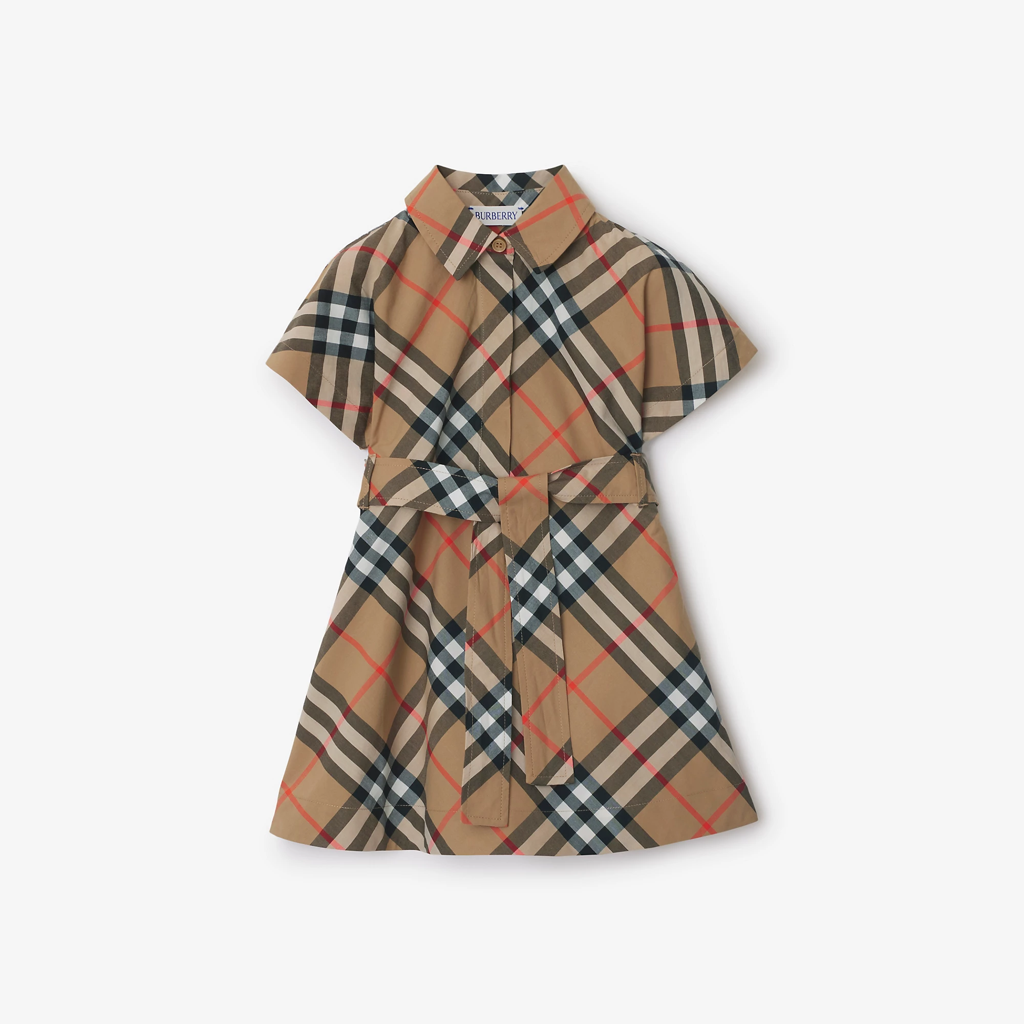 Burberry Baby Check Cotton Dress (Sand)