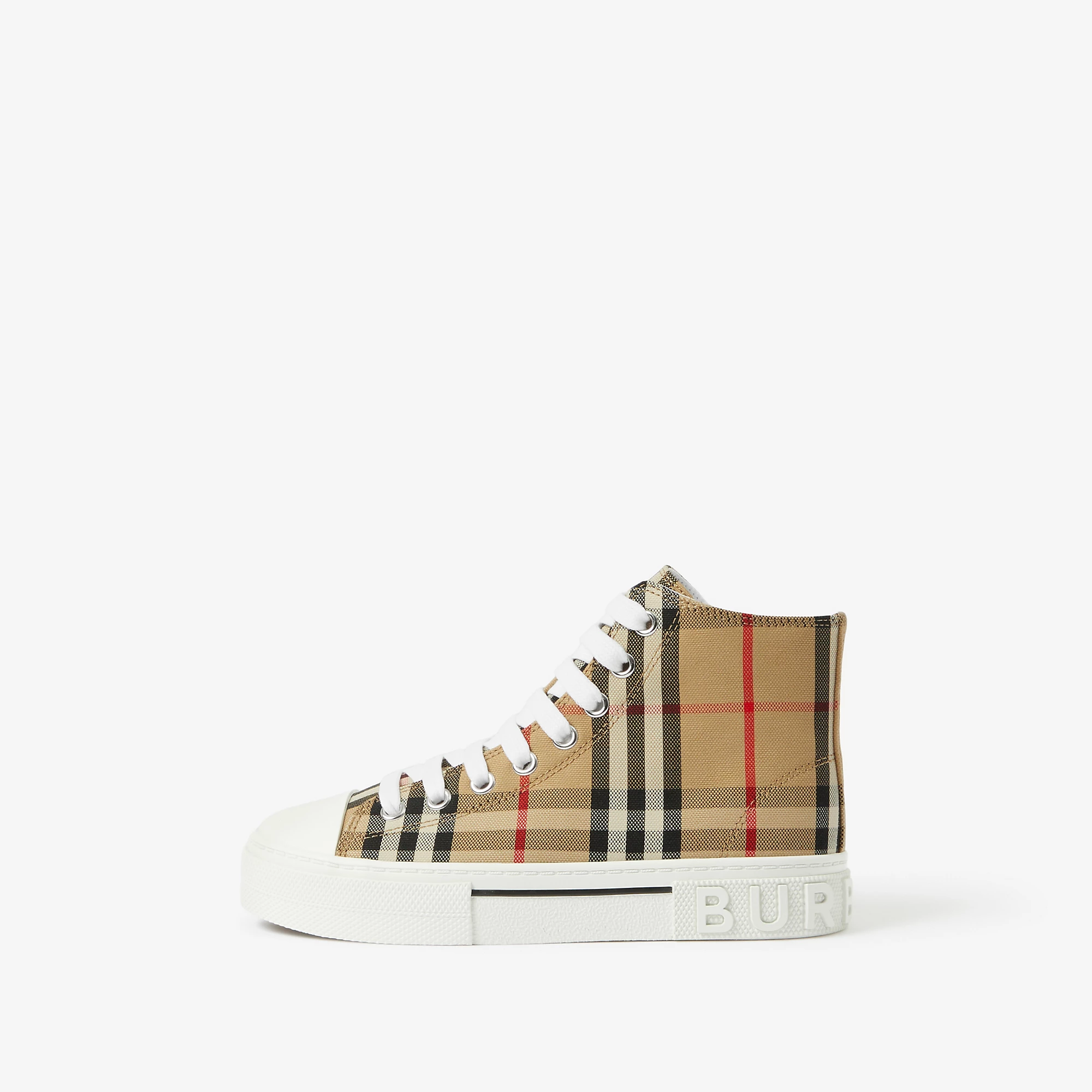 Burberry 24SS Check Cotton High Top Sneakers (Beige)