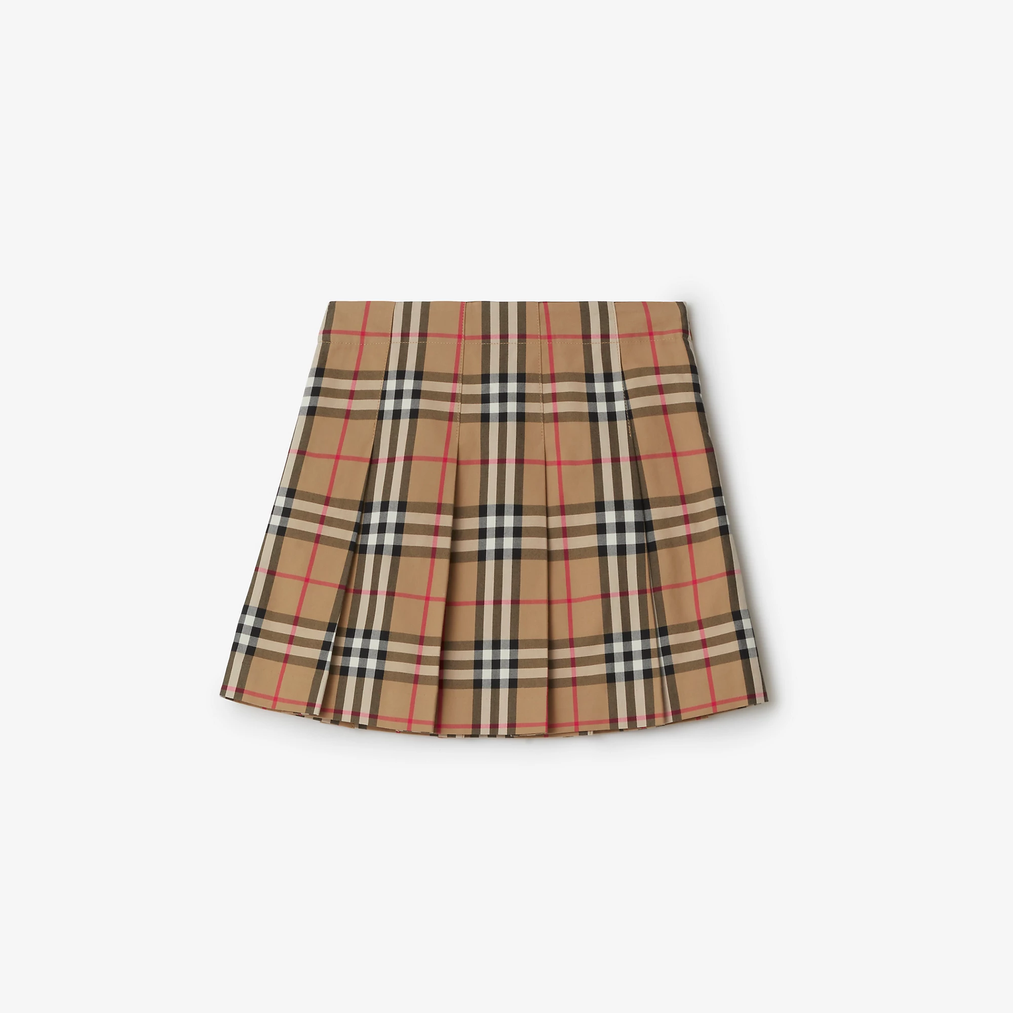 Burberry 24SS Check Cotton Pleated Skirt (Beige)