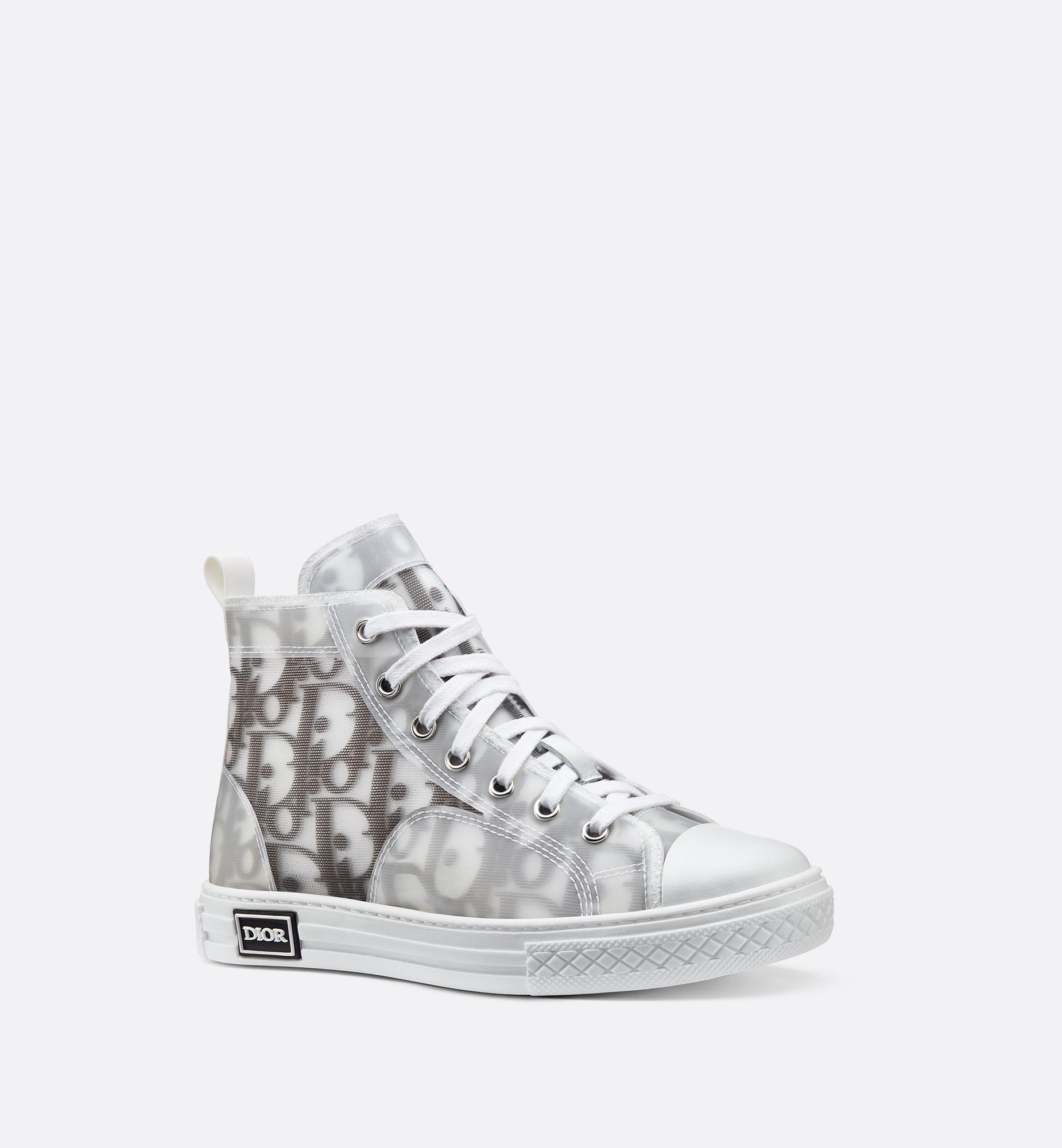 Dior Kids B23 Oblique High-Top Sneakers (Black &amp; White)