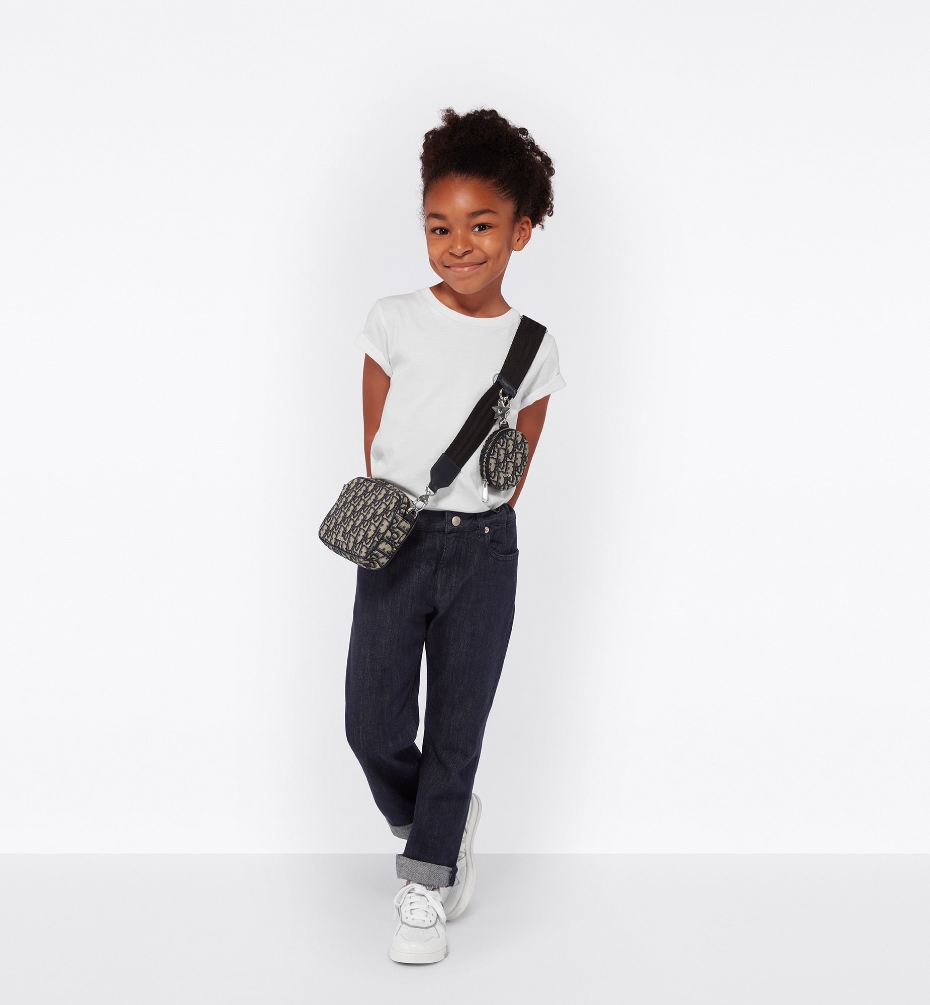 Dior Kids Oblique Jacquard Multi Crossbody Bag (Blue)