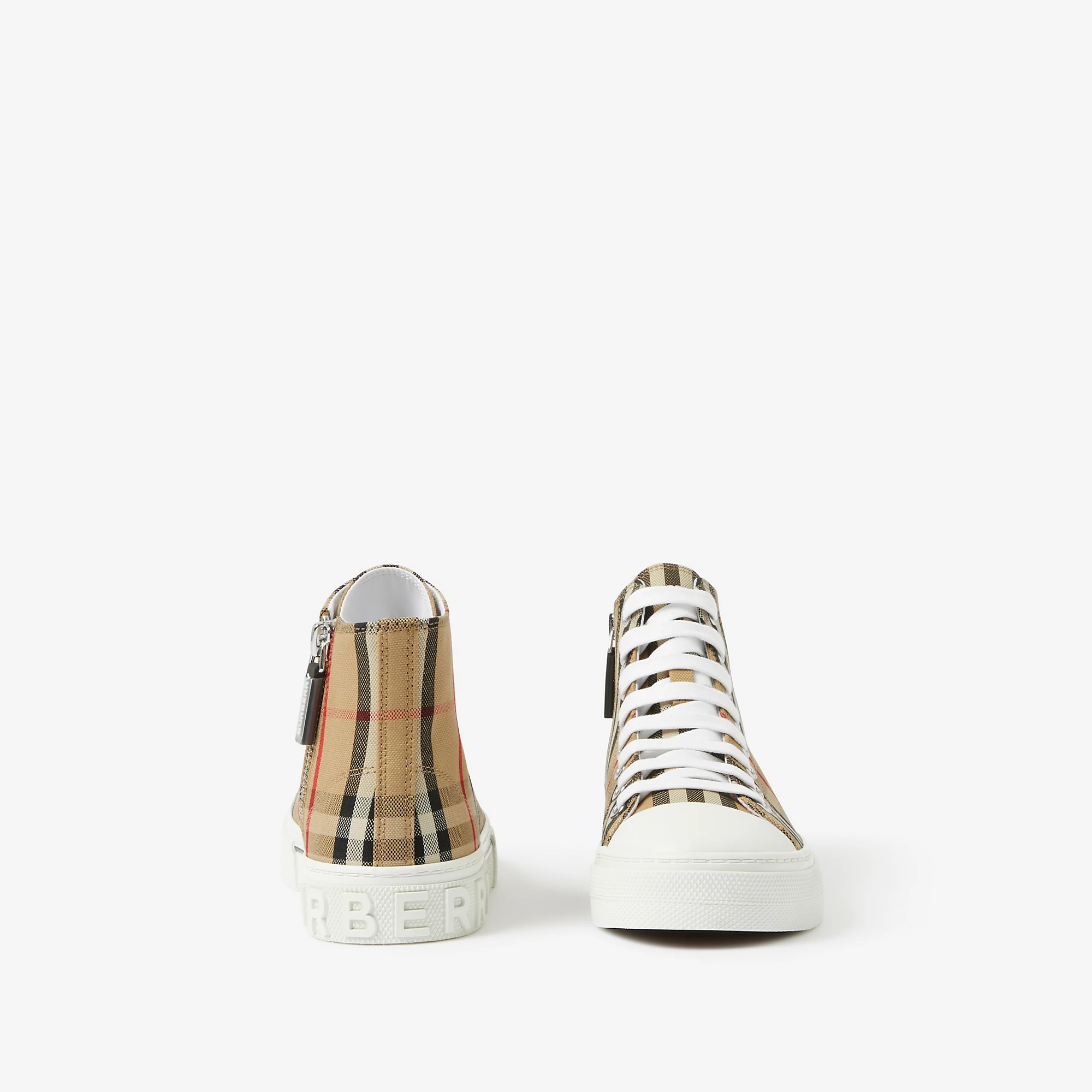 Burberry 24SS Check Cotton High Top Sneakers (Beige)