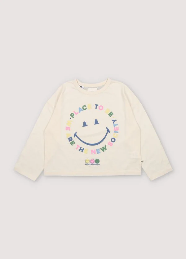 24AW The New Society Happy Place Long Sleeve T-Shirt (Vanilla Cream)