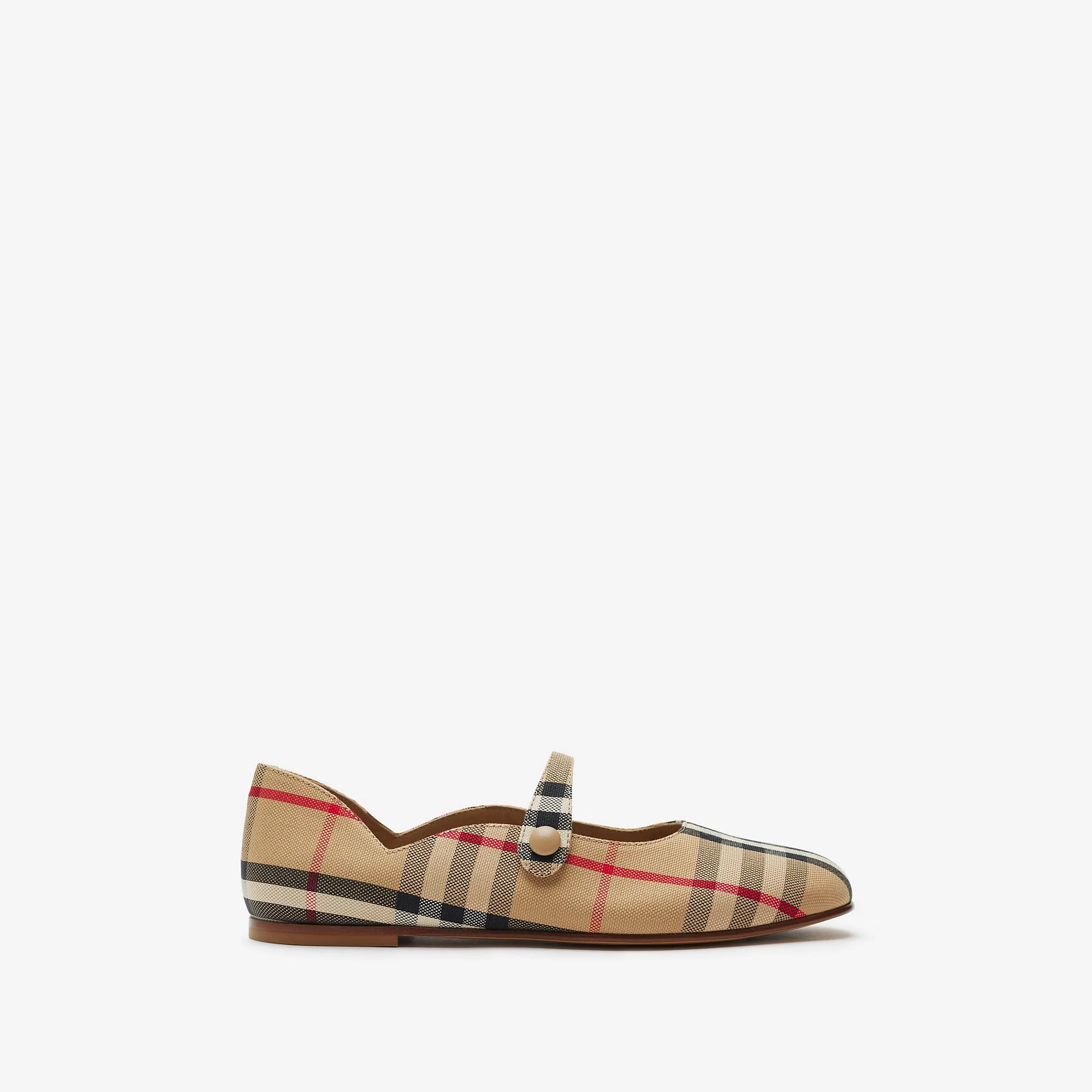 Burberry 24SS Check Mary Jane Flat Shoes (Beige)