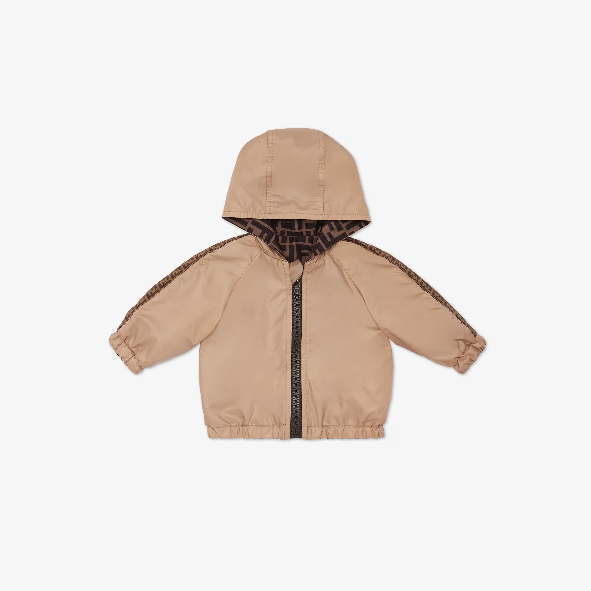 Fendi K-way Baby Reversible FF Hooded Jacket (Beige)