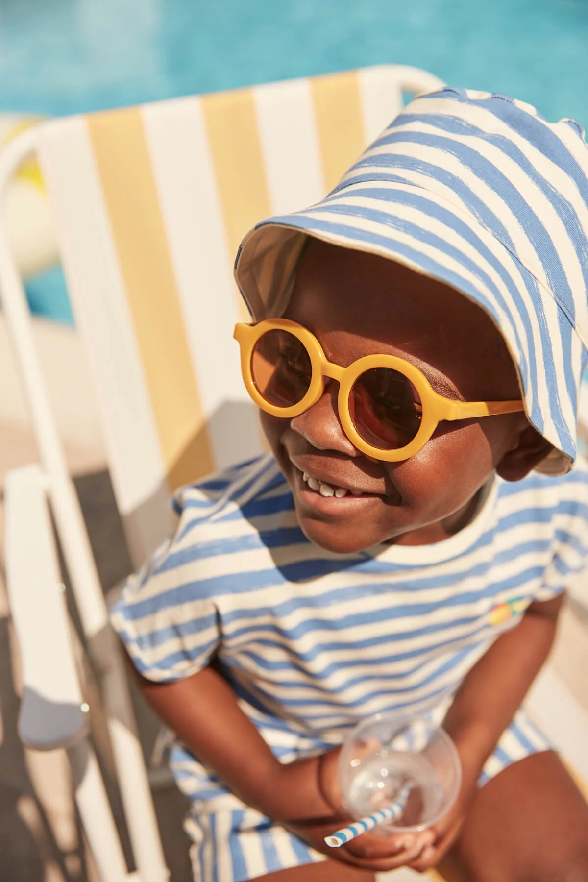 24SS THE BONY MOB CHILL Sun Hat (Blue Stripe)