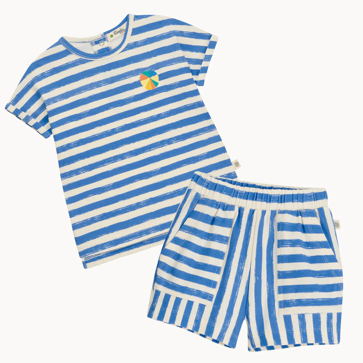 24SS THE BONYMOB CRUZ &amp; COLEY Short Sleeve Top and Bottom Set (Blue Stripe)