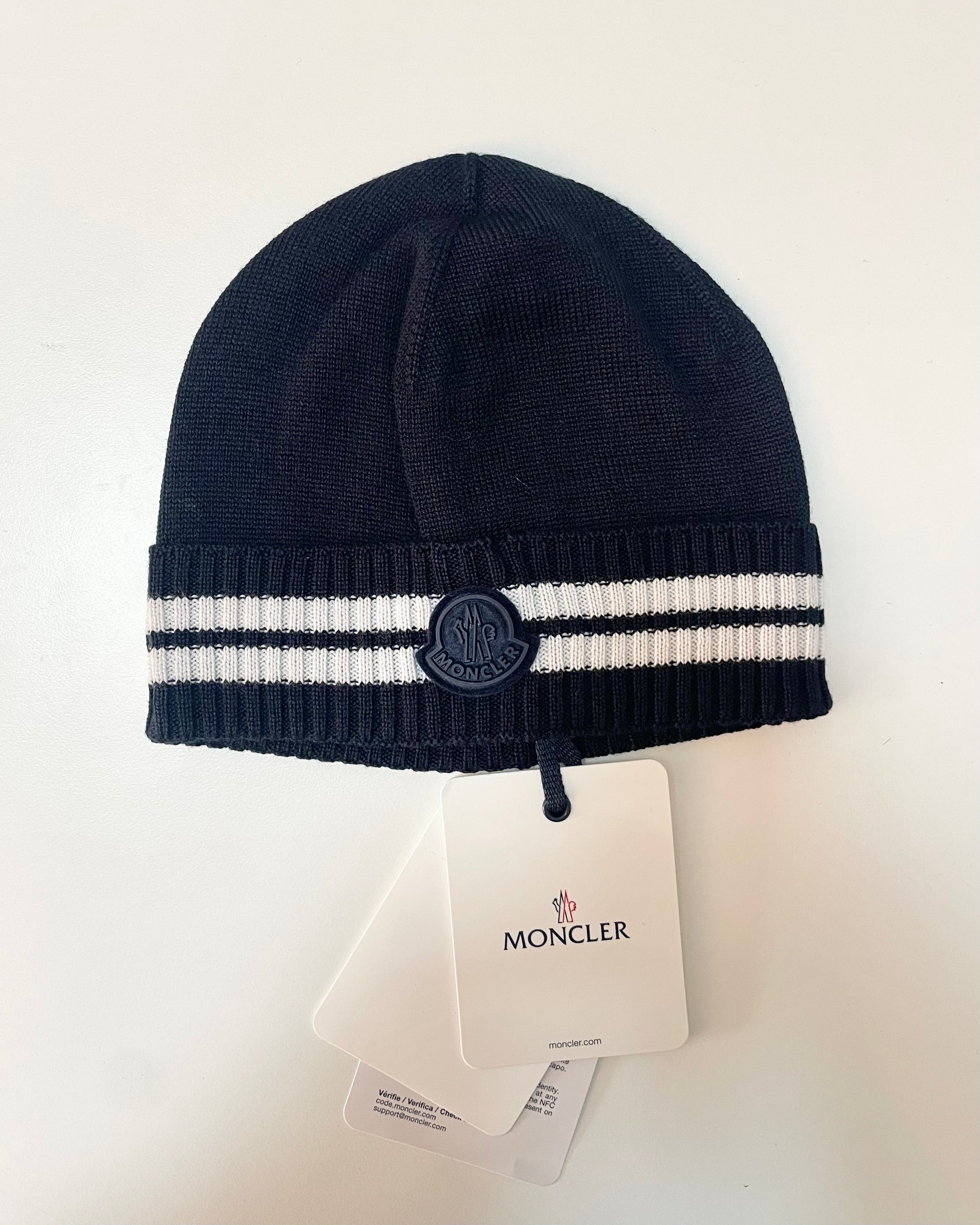 [Outlet] Moncler Kids BERRETTO TRICOT 777 Beanie (Navy)