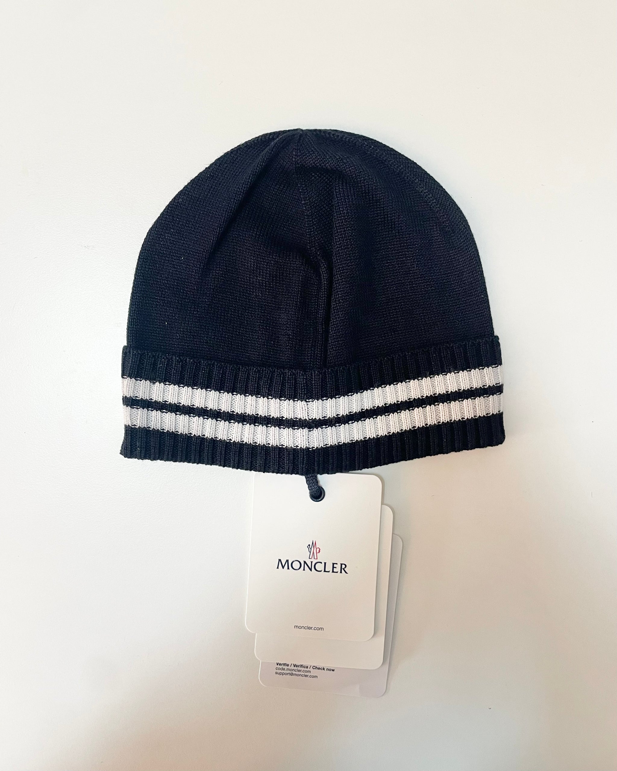 [Outlet] Moncler Kids BERRETTO TRICOT 777 Beanie (Navy)